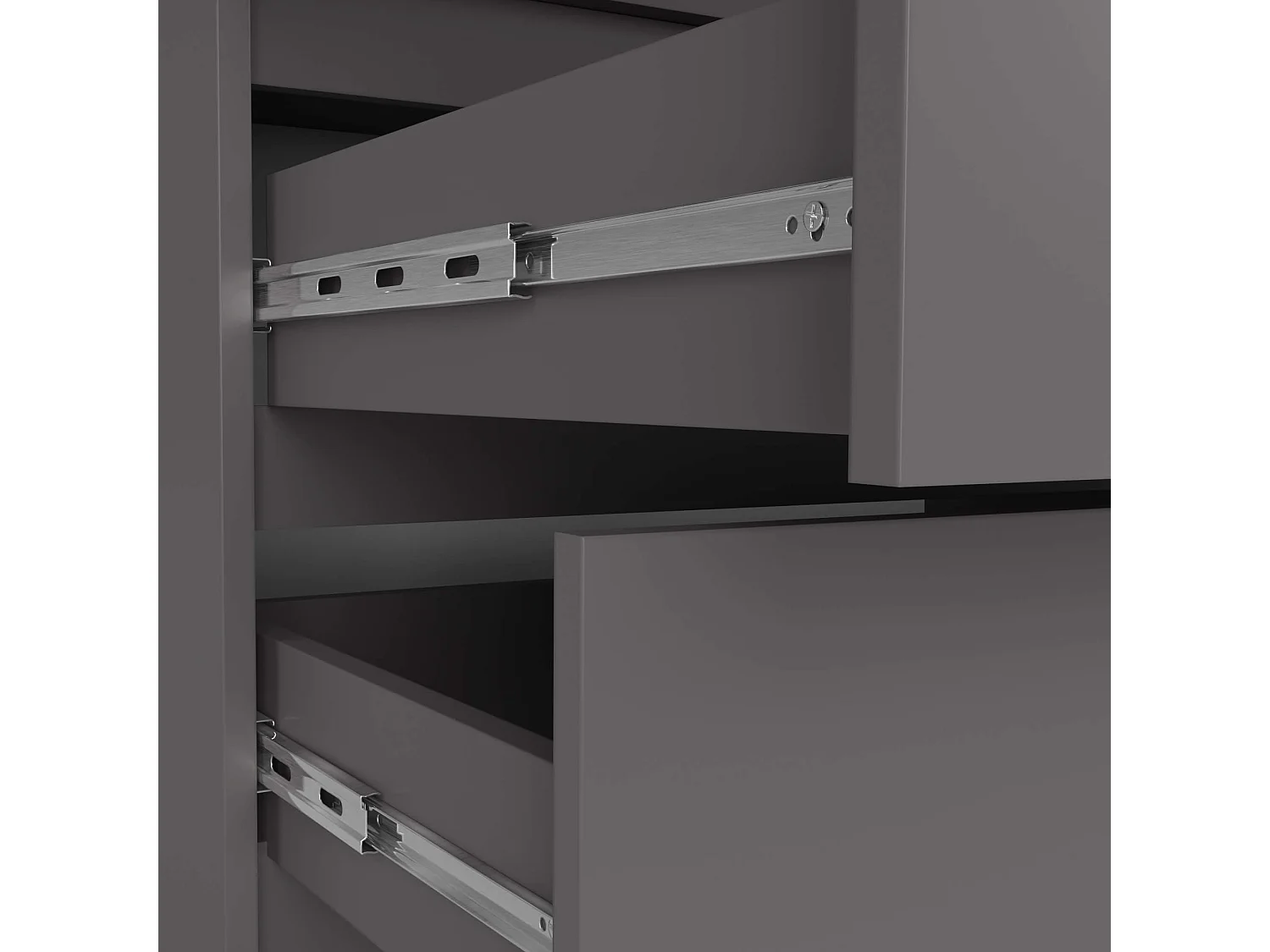 Kledingkast S90 met Opzetkast / Grafietgrijs / 90 cm / 2 Deuren / 2 Laden / 90 x 51 x 234 cm