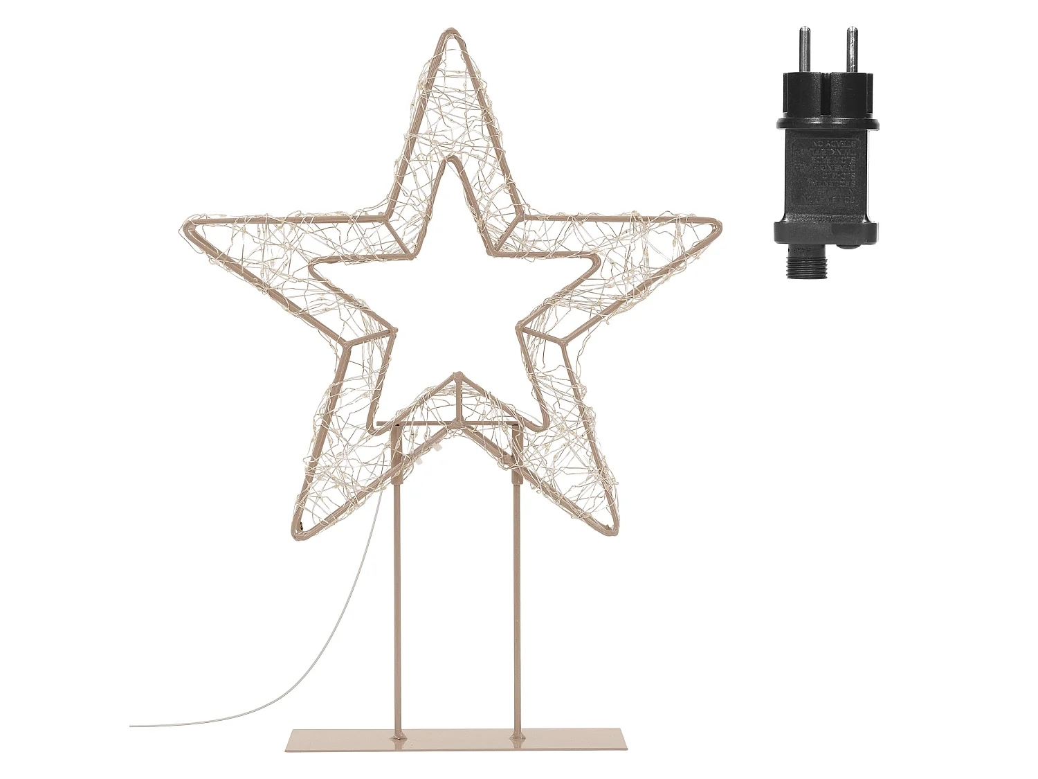 Décoration de Noël, étoile lumineuse sur pied 37 cm, 200 LED lumière blanc chaud, silhouette décorative à poser, intérieur et extérieur, minuterie