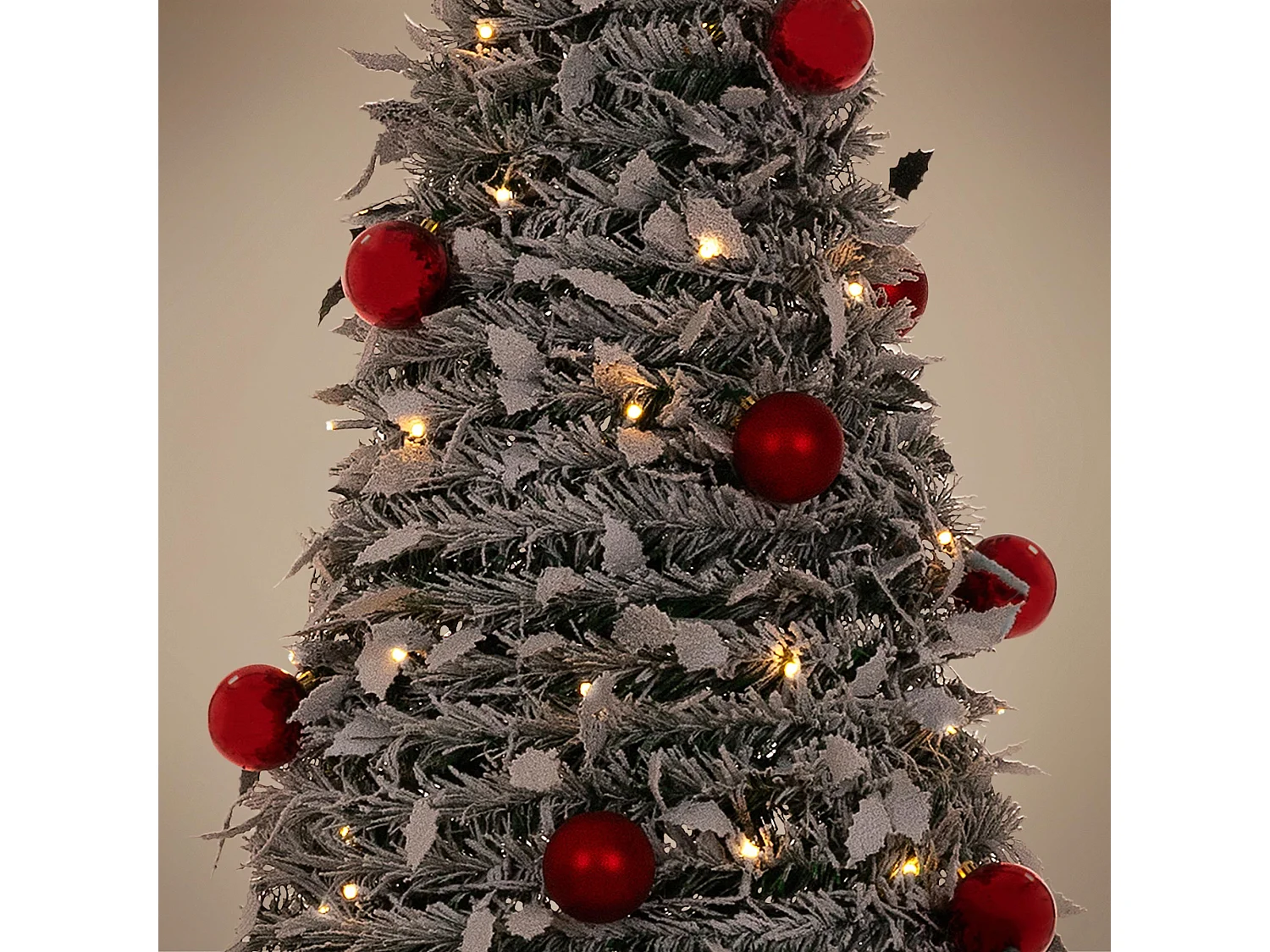 ECD Germany Albero di Natale Pop Up Artificiale 180 cm con Decorazioni a Luci 150LED Bianco Caldo e Ghirlanda Luminosa Incorporata Decorazione Interni