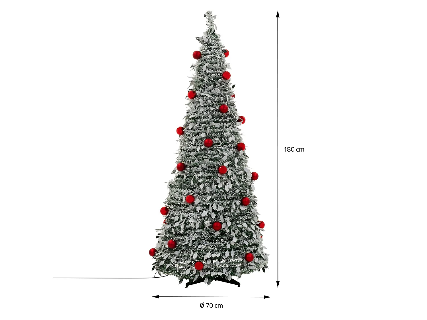 ECD Germany Albero di Natale Pop Up Artificiale 180 cm con Decorazioni a Luci 150LED Bianco Caldo e Ghirlanda Luminosa Incorporata Decorazione Interni