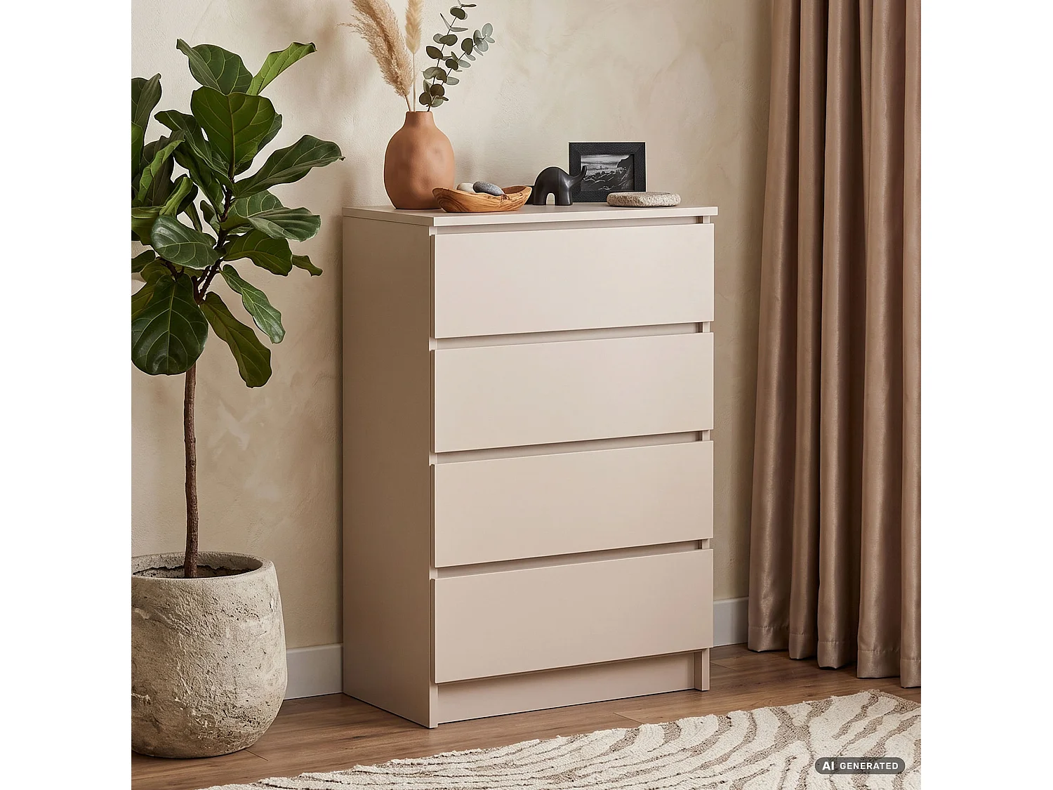 Commode K60 Cachemire 60 cm 4 tiroirs 60x40x99 cm