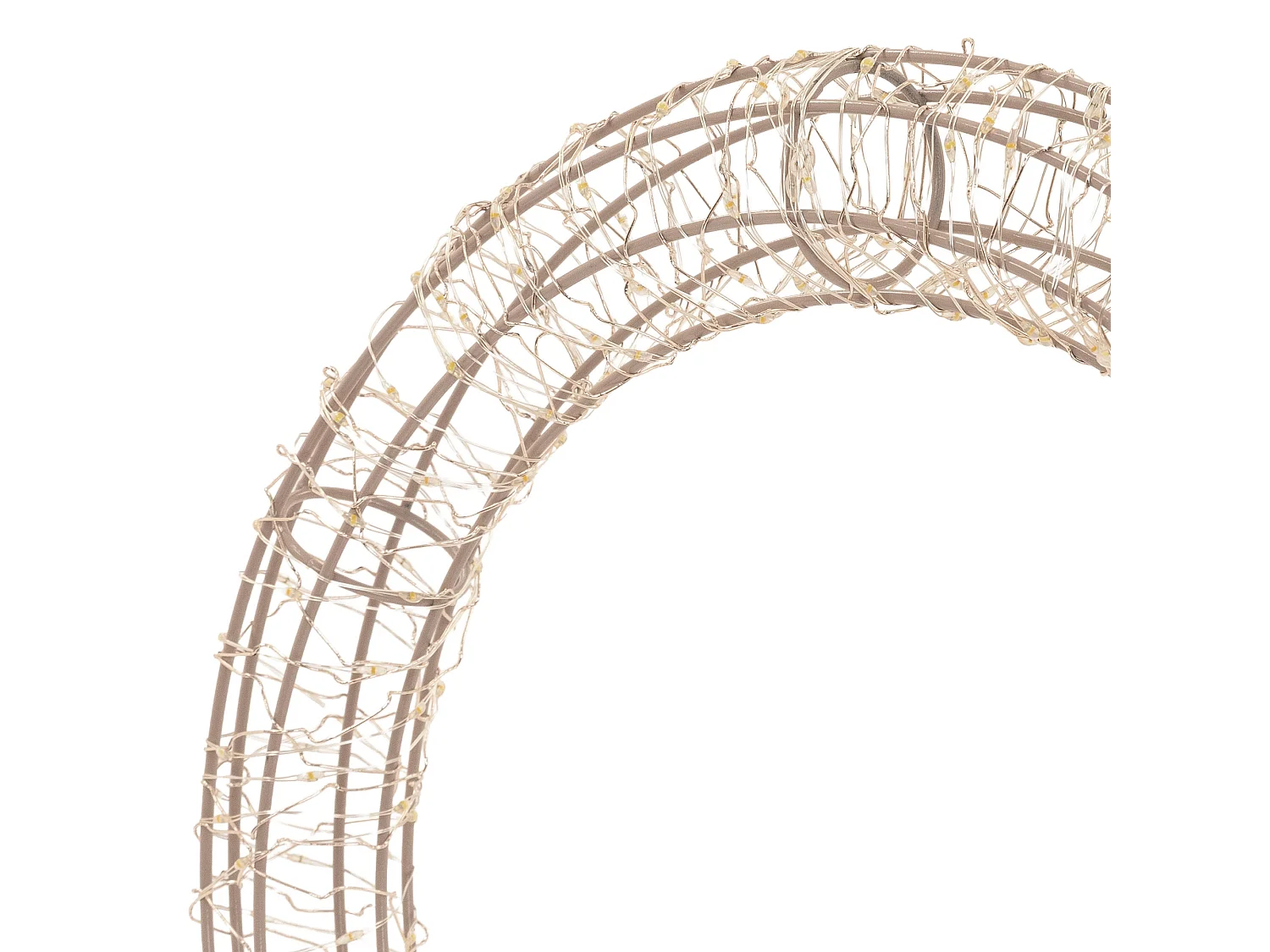 Couronne lumineuse sur pied 300 LED blanc chaud H 53 cm, décoration de Noël, anneau avec socle, cercle à poser, intérieur et extérieur, avec câble