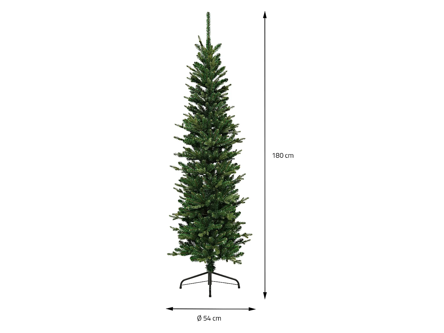 ECD Germany Albero di Natale Slim Artificiale 180 cm Decorazioni Natalizie Albero Natalizio Verde Realistico per Interni con Base Stabile e 933 Rami