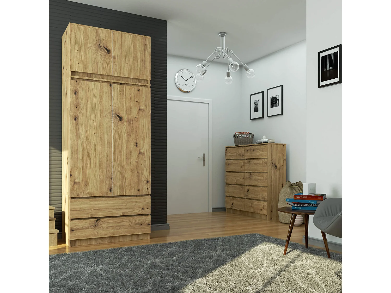 Opzetkast S90 / Artisan Eiken / 90 cm / 2 Deuren / 90 x 51 x 55 cm