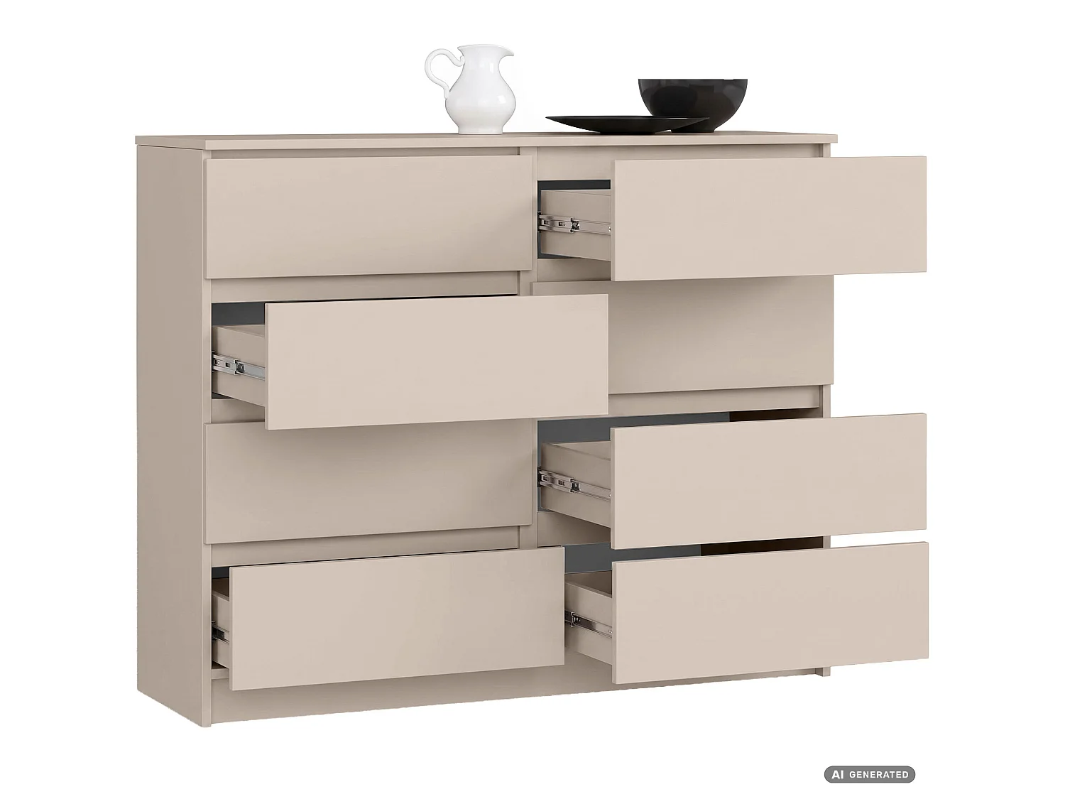 Commode K120 Cachemire 120 cm 8 tiroirs 120x40x99 cm