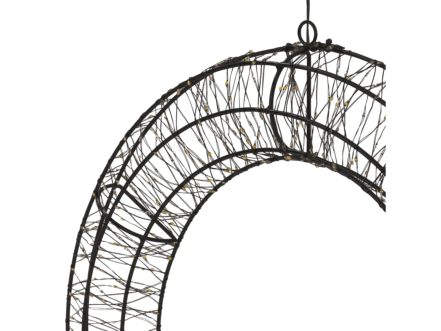 Couronne lumineuse de Noël LED Ø 38 cm décoration suspendue, anneau lumineux en métal, 480 LED blanc chaud, minuterie, íntérieur et extérieur, IP44
