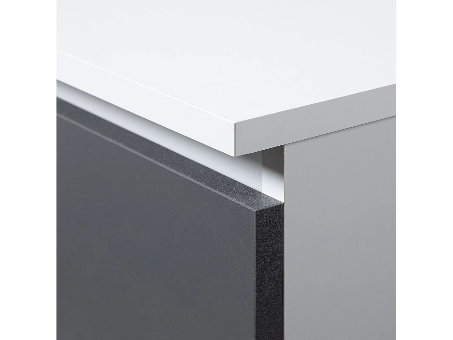 Kledingkast S90 met Opzetkast / Wit / Front Grafietgrijs / 90 cm / 6 Deuren / 90 x 51 x 235 cm