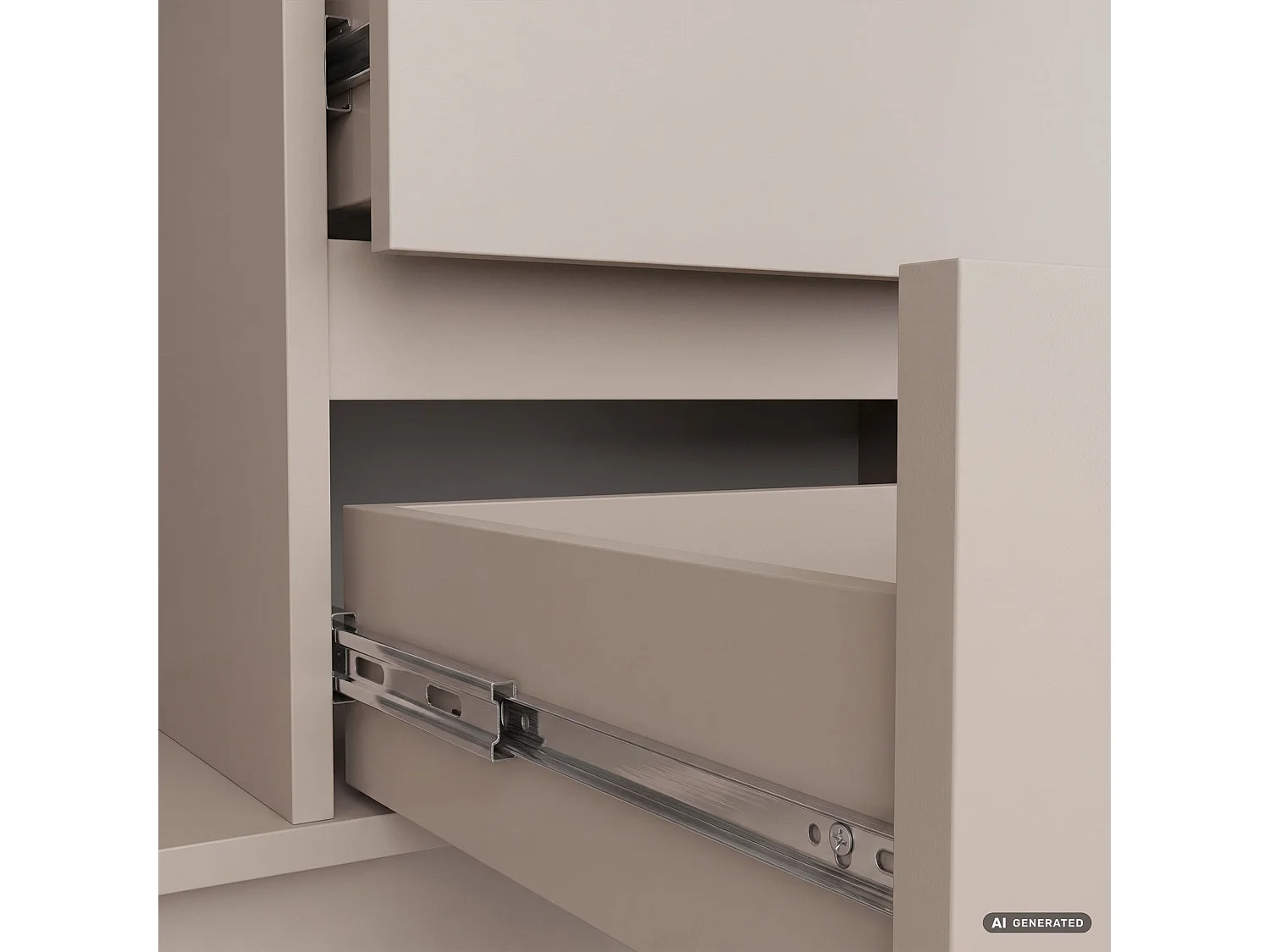 Commode K140 Cachemire 138 cm 2 portes 4 tiroirs 4 étagères 138x40x99 cm