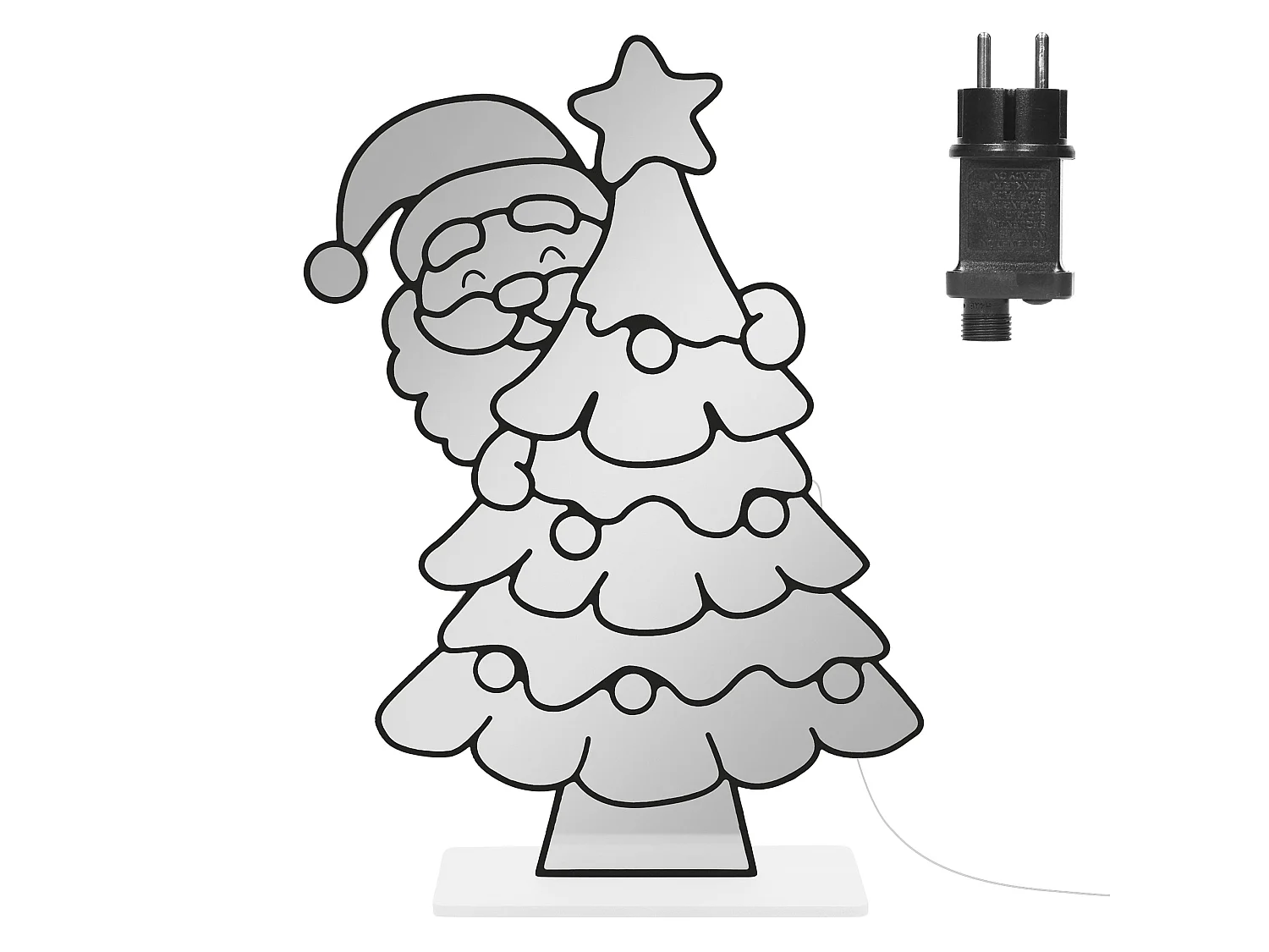 ECD Germany Decoración Navideña, árbol de navidad LED con efecto de espejo infinito 3D adorno para interiores iluminado por ambos lados y temporizador