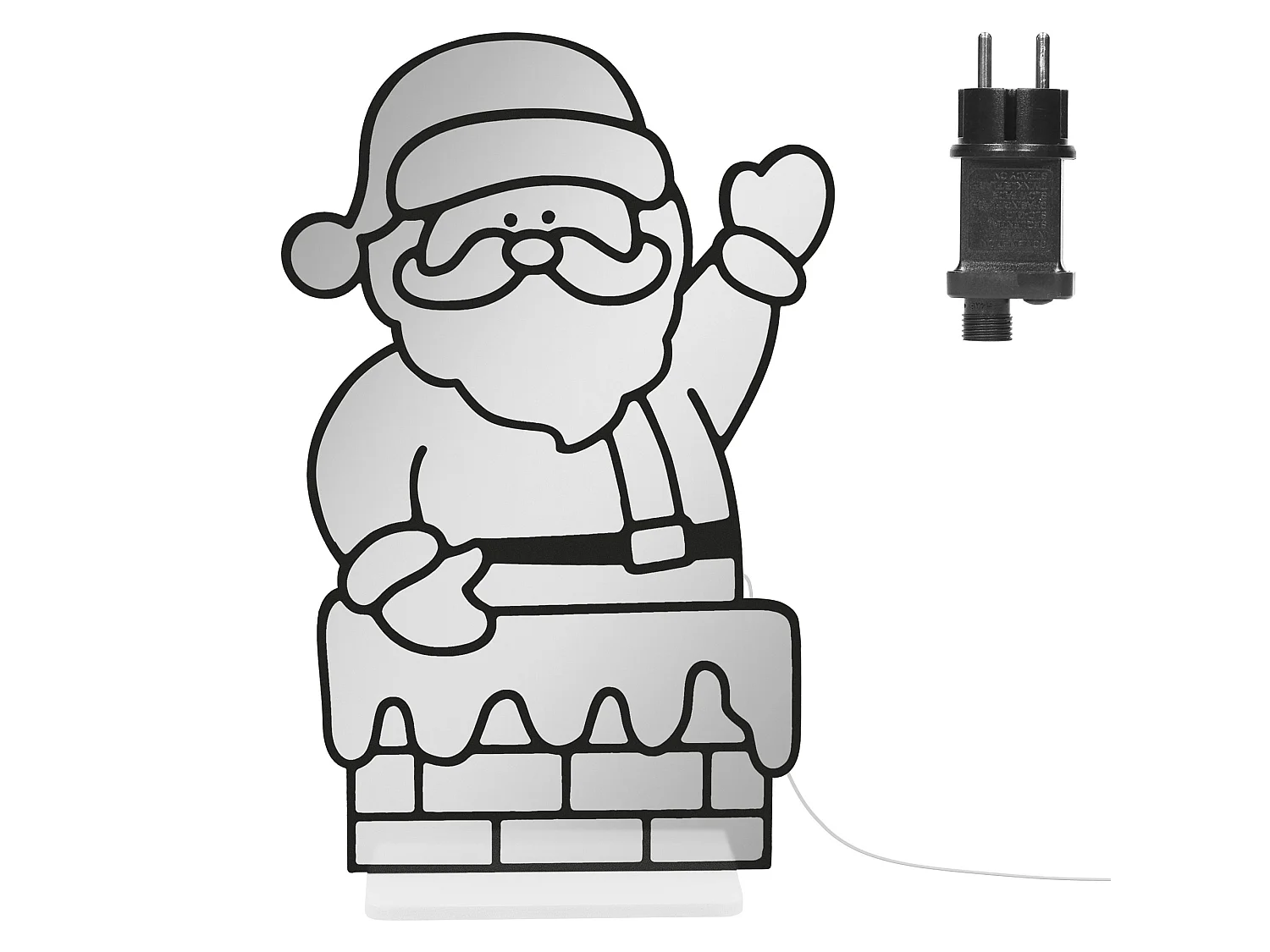 ECD Germany Decoración de Navidad, papá Noel LED efecto espejo infinito adorno navideño para interiores, lámpara iluminada por ambos lados 38x60 cm