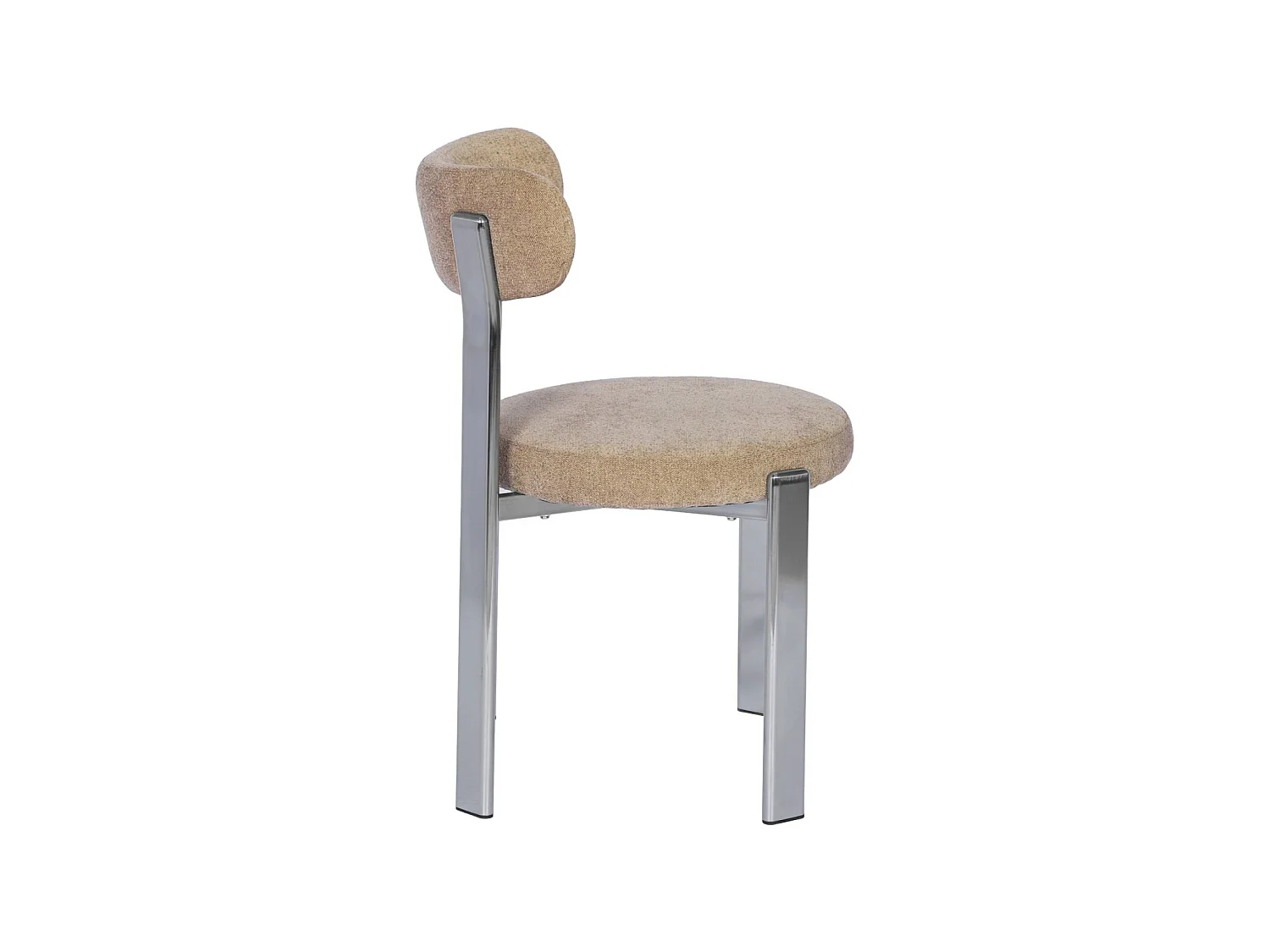 Set di 2 sedie vintage in acciaio cromato e tessuto strutturato, Gloria, Grigio perlato, 55x48x79 cm