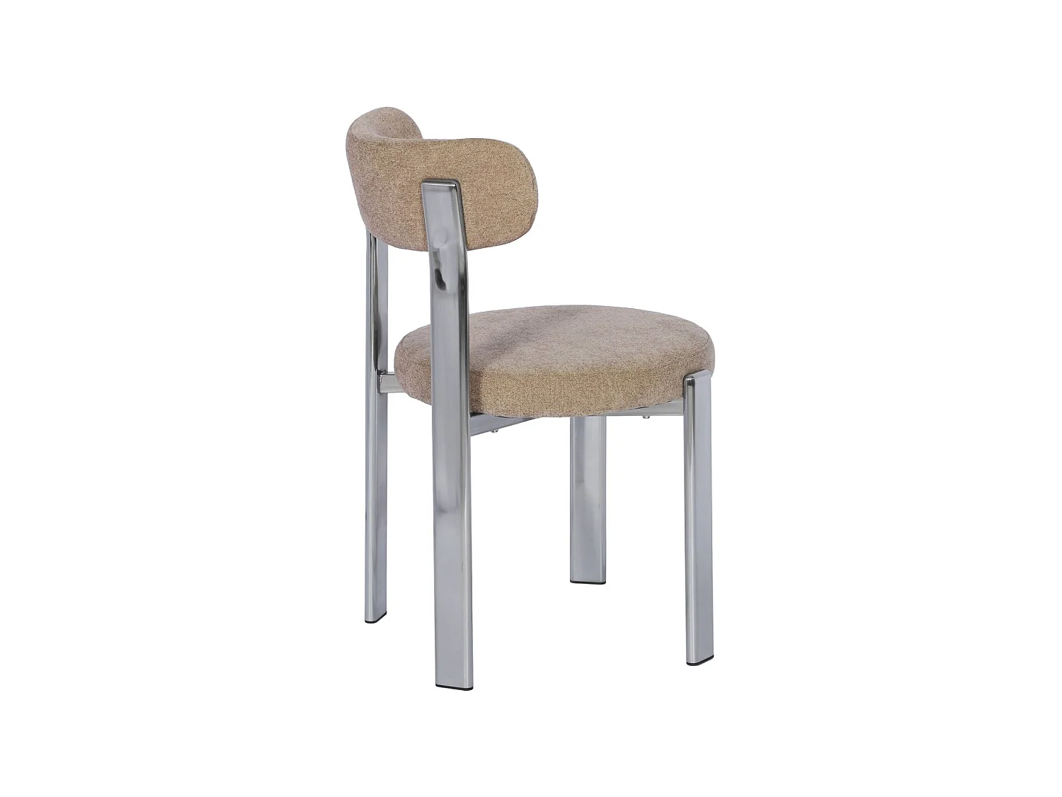 Set di 2 sedie vintage in acciaio cromato e tessuto strutturato, Gloria, Grigio perlato, 55x48x79 cm