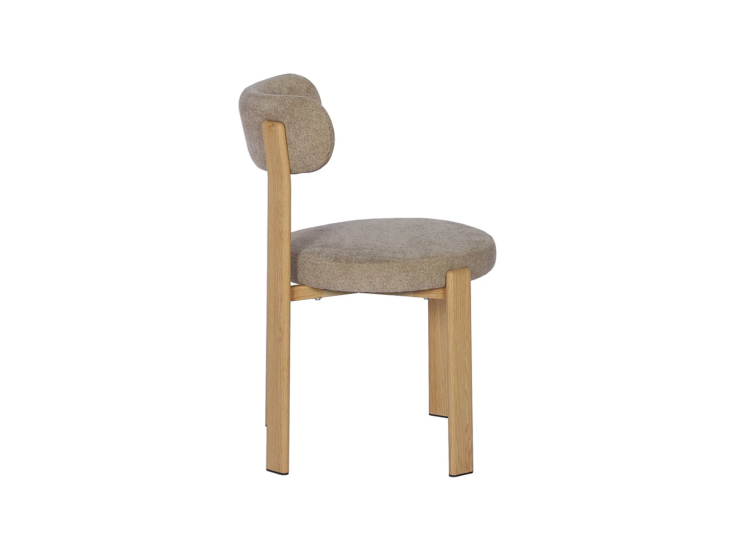 Set di 2 sedie vintage in acciaio effetto legno chiaro e tessuto strutturato, Gloria, Marrone
