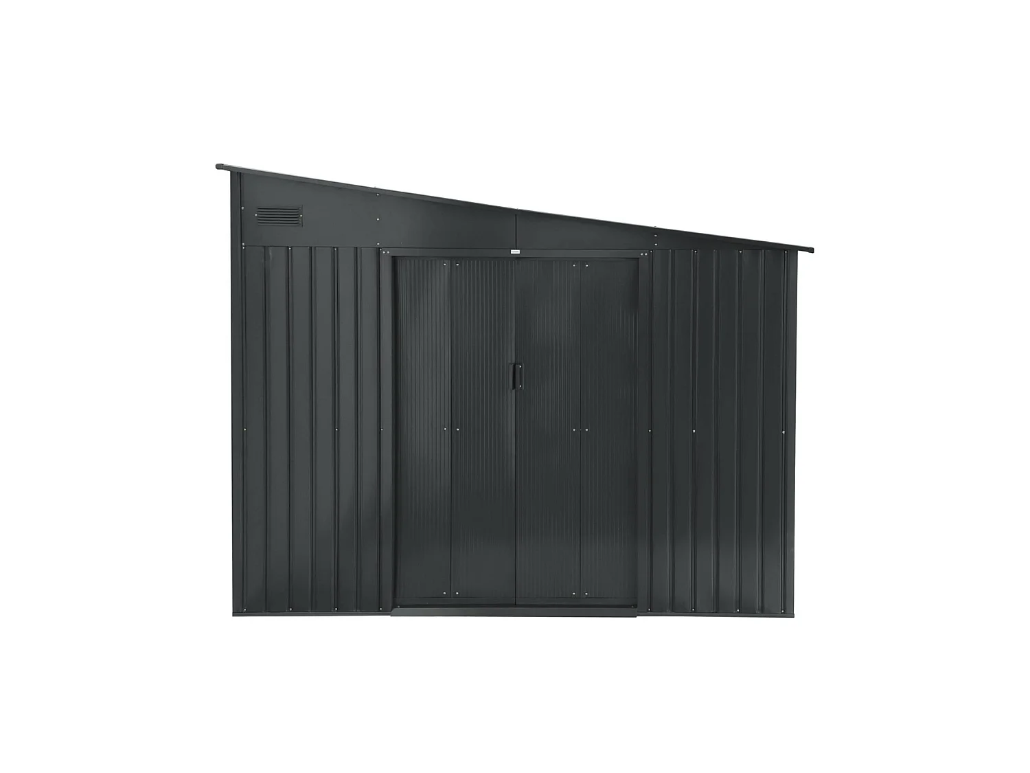Abri de jardin adossable acier 8.96m² avec kit d'ancrage anthracite L 277.5 x l 322 x H 203 cm - Ornay