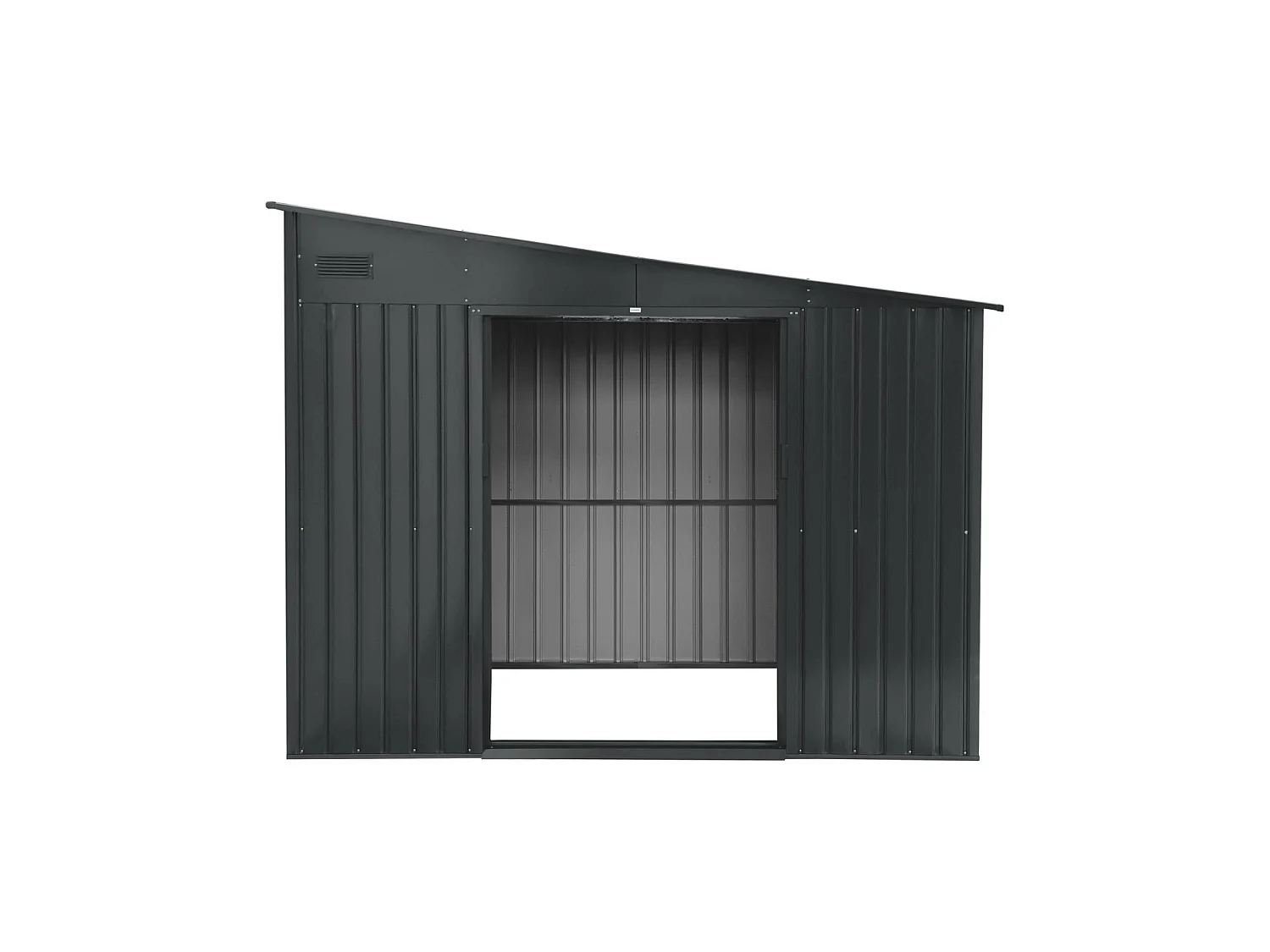 Abri de jardin adossable acier 8.96m² avec kit d'ancrage anthracite L 277.5 x l 322 x H 203 cm - Ornay