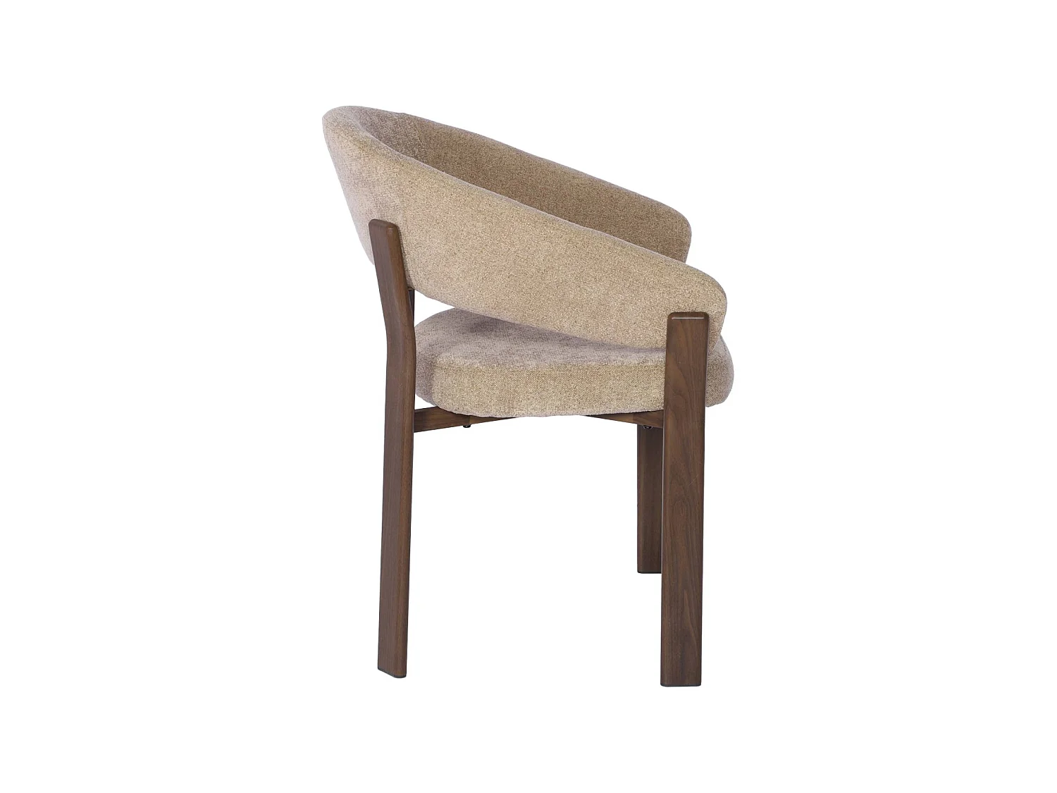 Lot de 2 fauteuils vintage acier effet bois foncé et tissu texturé taupe - Gloria