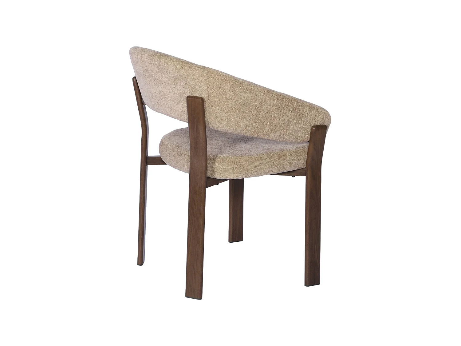 Lot de 2 fauteuils vintage acier effet bois foncé et tissu texturé taupe - Gloria