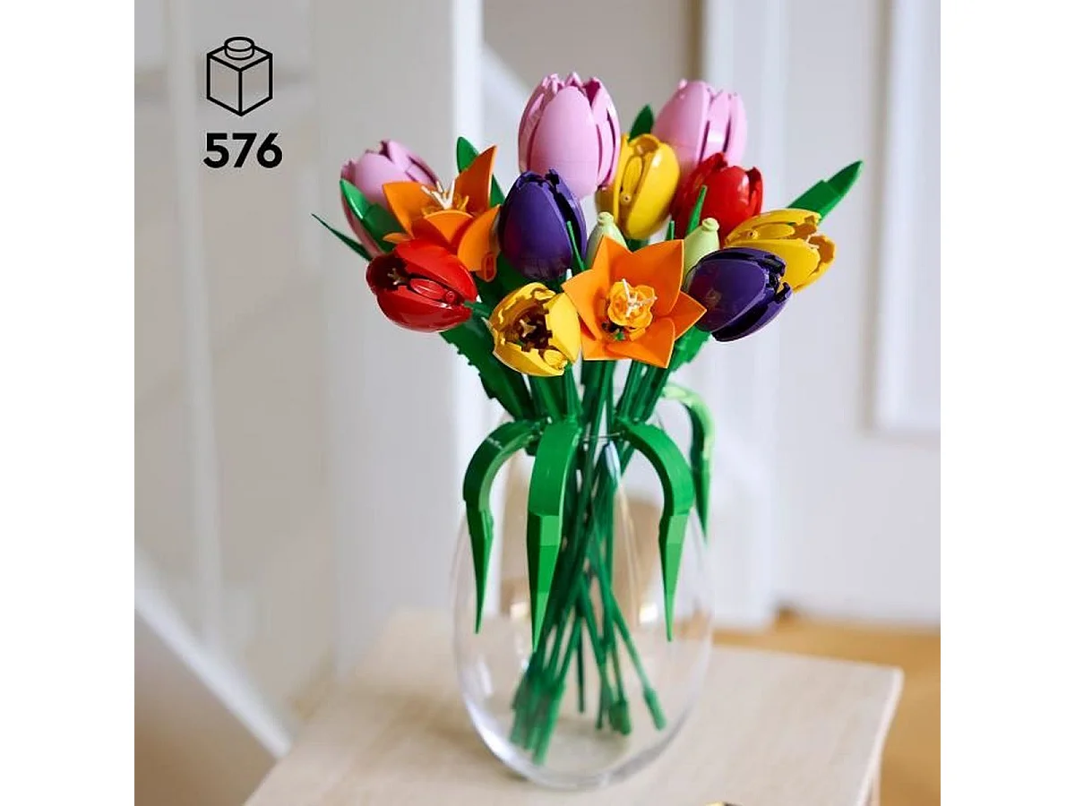 LEGO Botanicals 11501 Bouquet de Tulipes, set adulte de 576 pièces