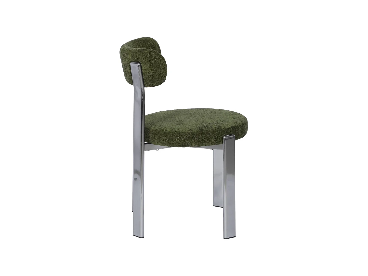 Set di 2 sedie vintage in acciaio cromato e tessuto strutturato, Gloria, Grigio perlato, 55x48x79 cm