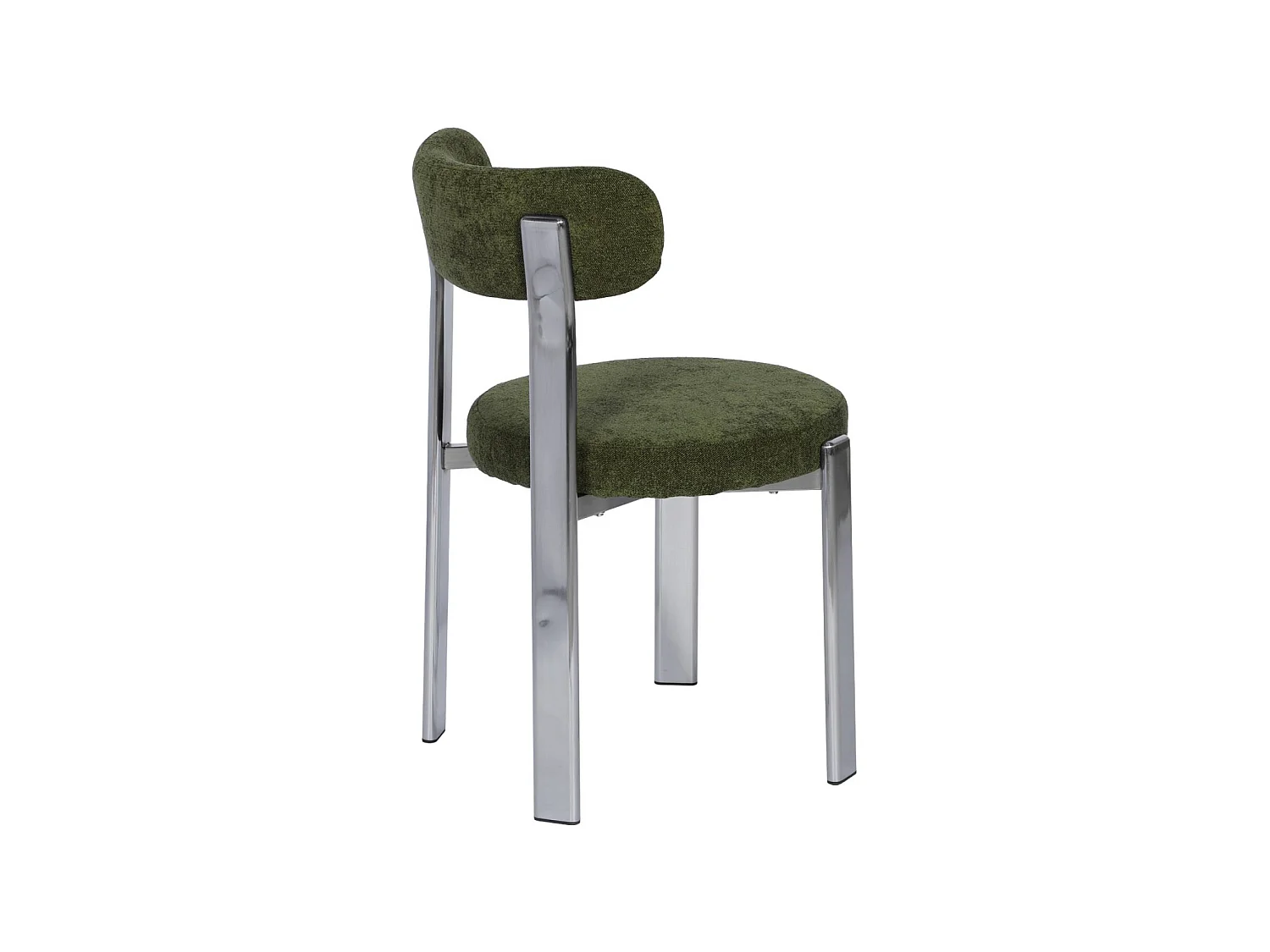 Set di 2 sedie vintage in acciaio cromato e tessuto strutturato, Gloria, Grigio perlato, 55x48x79 cm