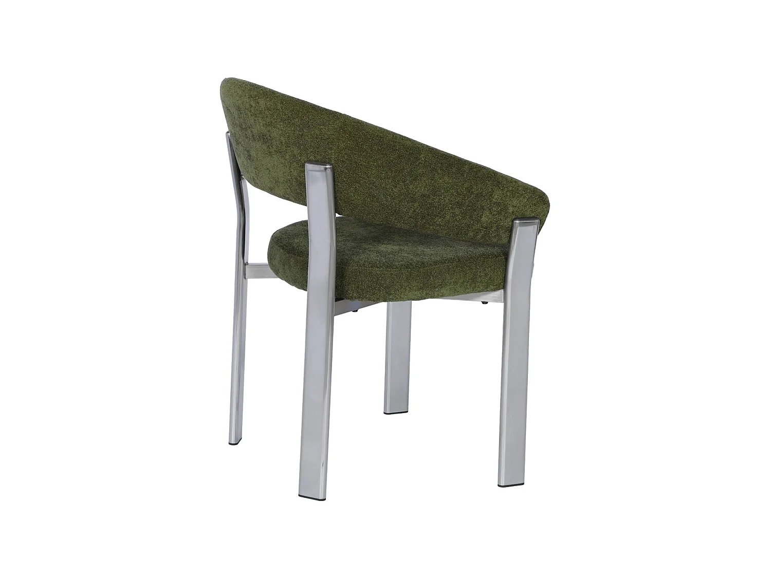 Set di 2 poltrone vintage in acciaio effetto legno chiaro e tessuto strutturato, Gloria, Grigio