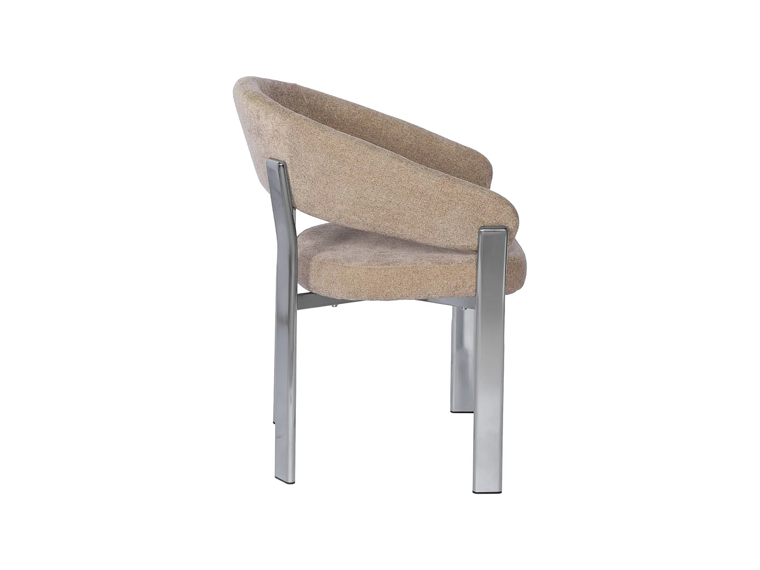 Set di 2 poltrone vintage in acciaio effetto legno chiaro e tessuto strutturato, Gloria, Grigio