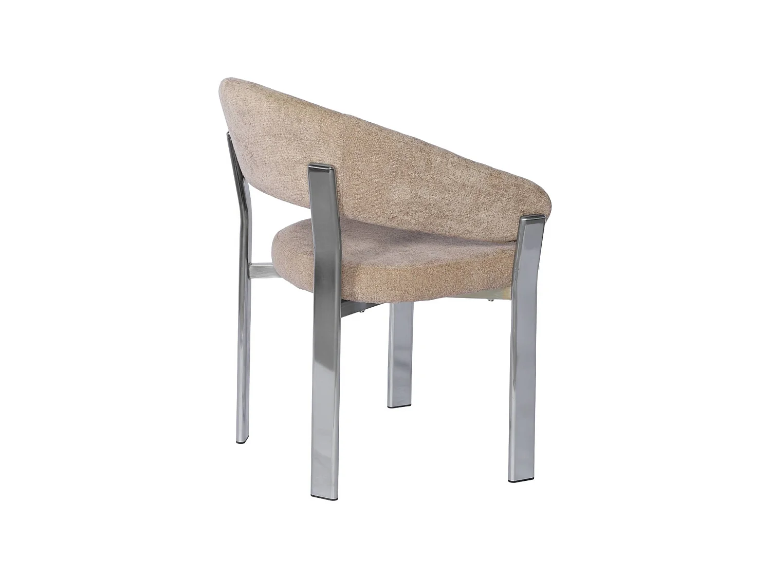Set di 2 poltrone vintage in acciaio effetto legno chiaro e tessuto strutturato, Gloria, Grigio