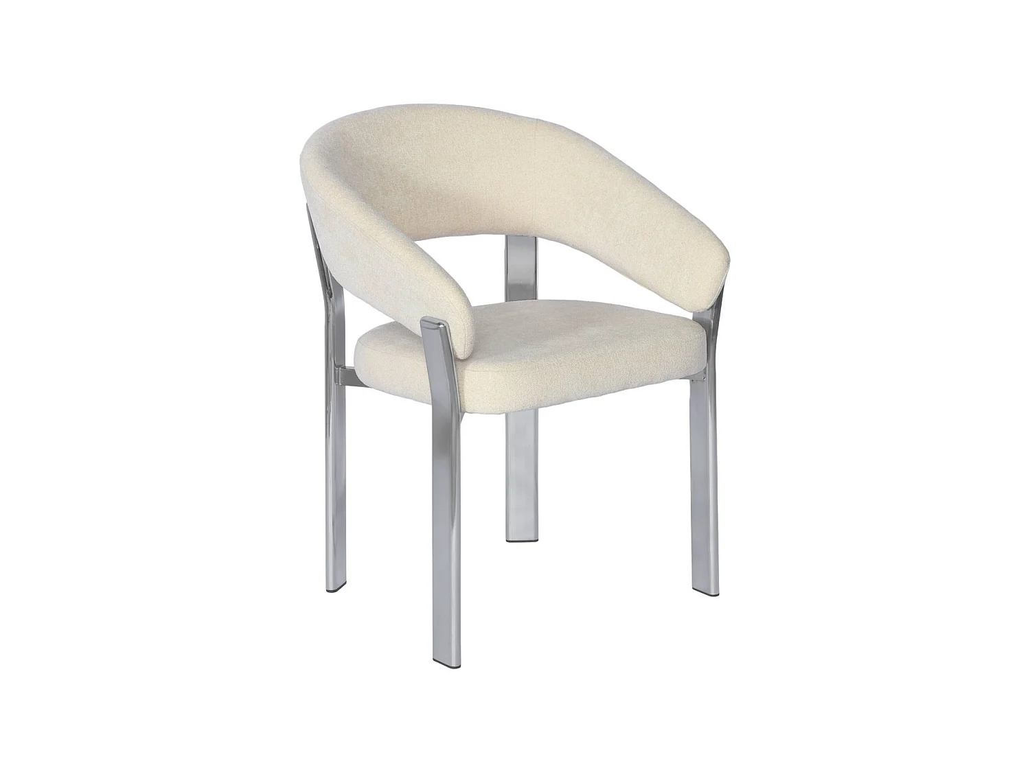 Sillón vintage de acero cromado y tela texturizada, set de 2 gris