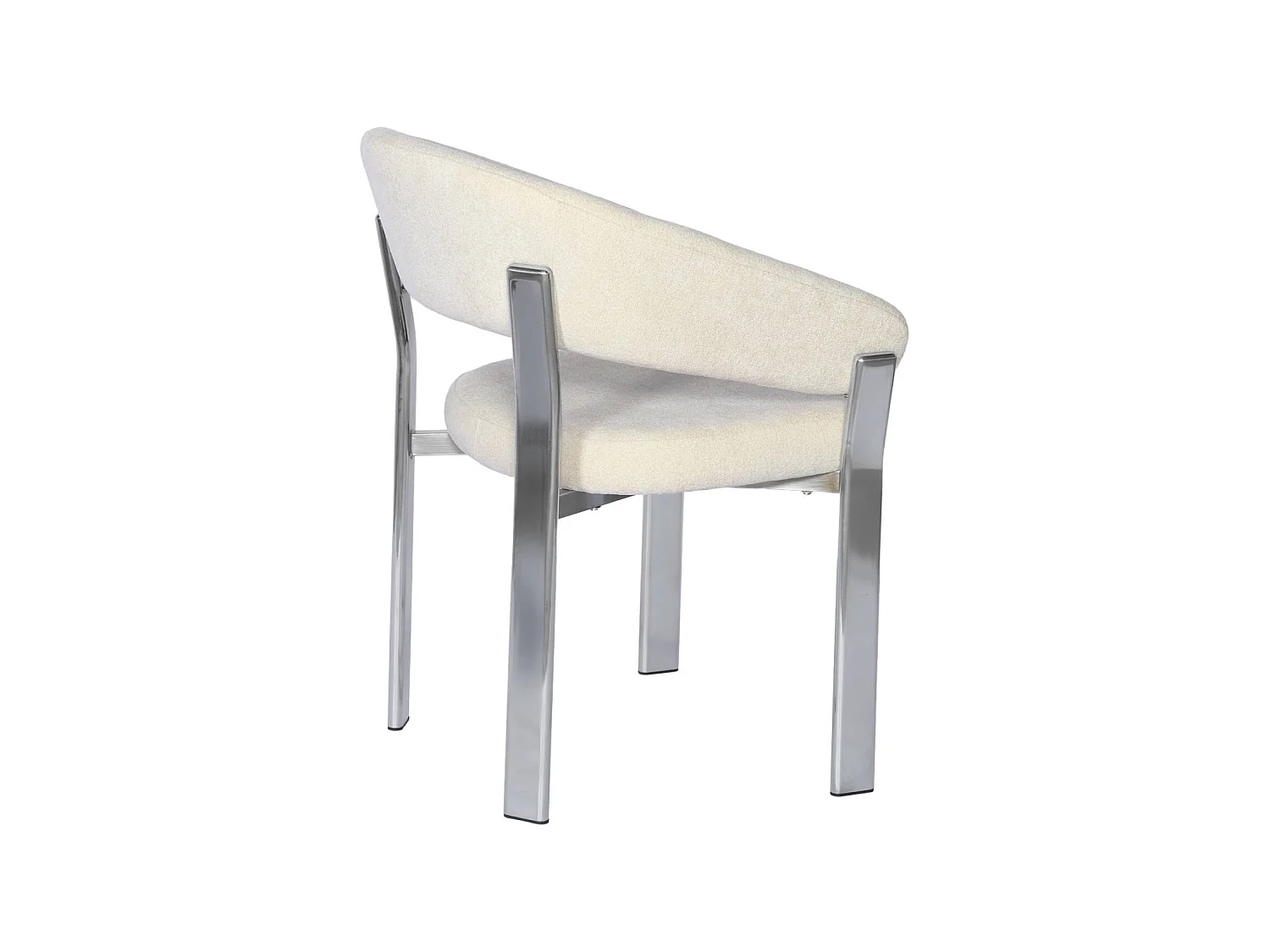 Sillón vintage de acero cromado y tela texturizada, set de 2 gris