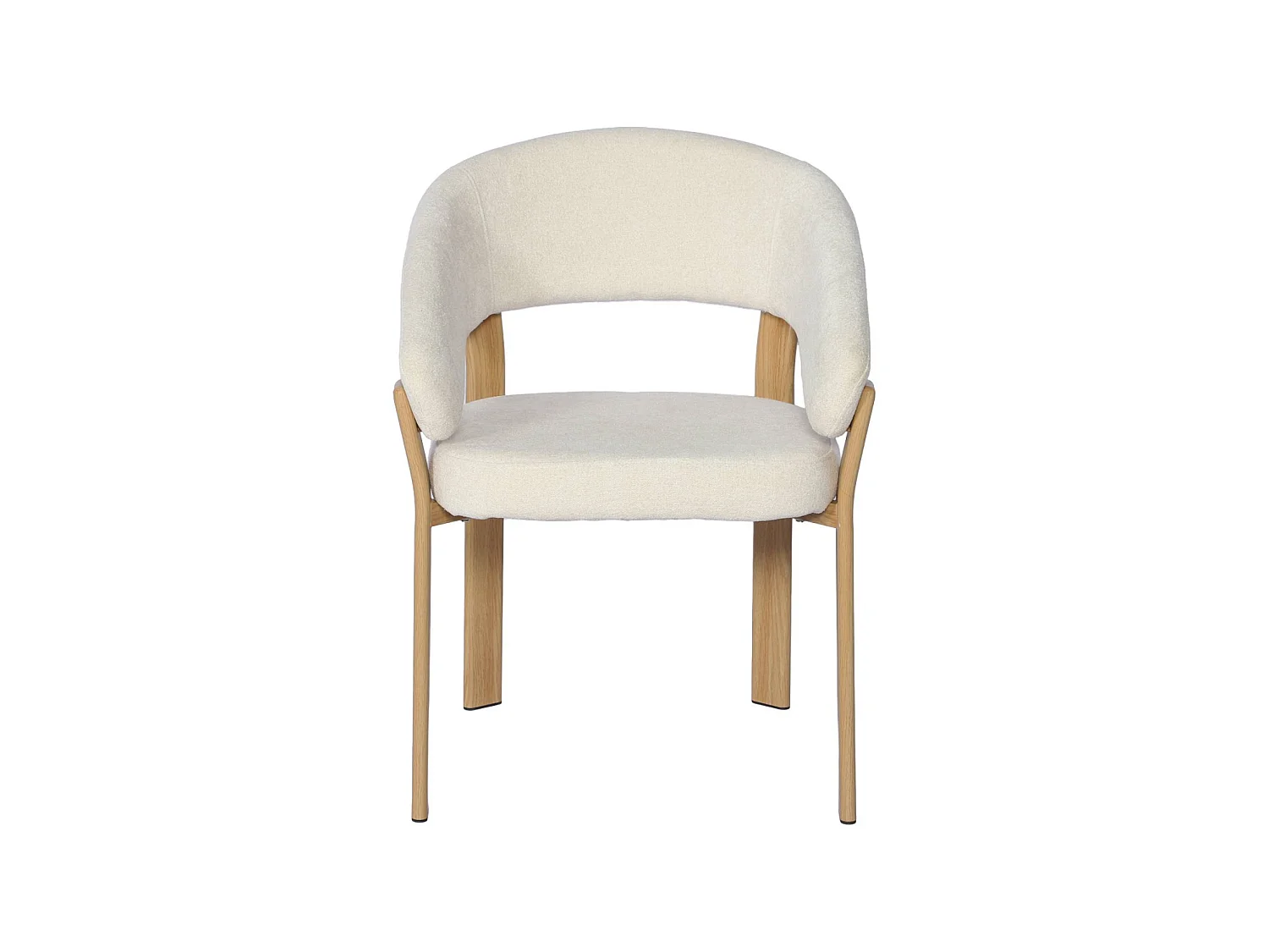 Sillón vintage de acero efecto madera clara y tejido texturizado, set
