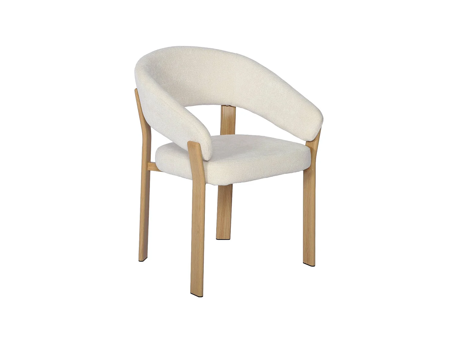 Sillón vintage de acero efecto madera clara y tejido texturizado, set
