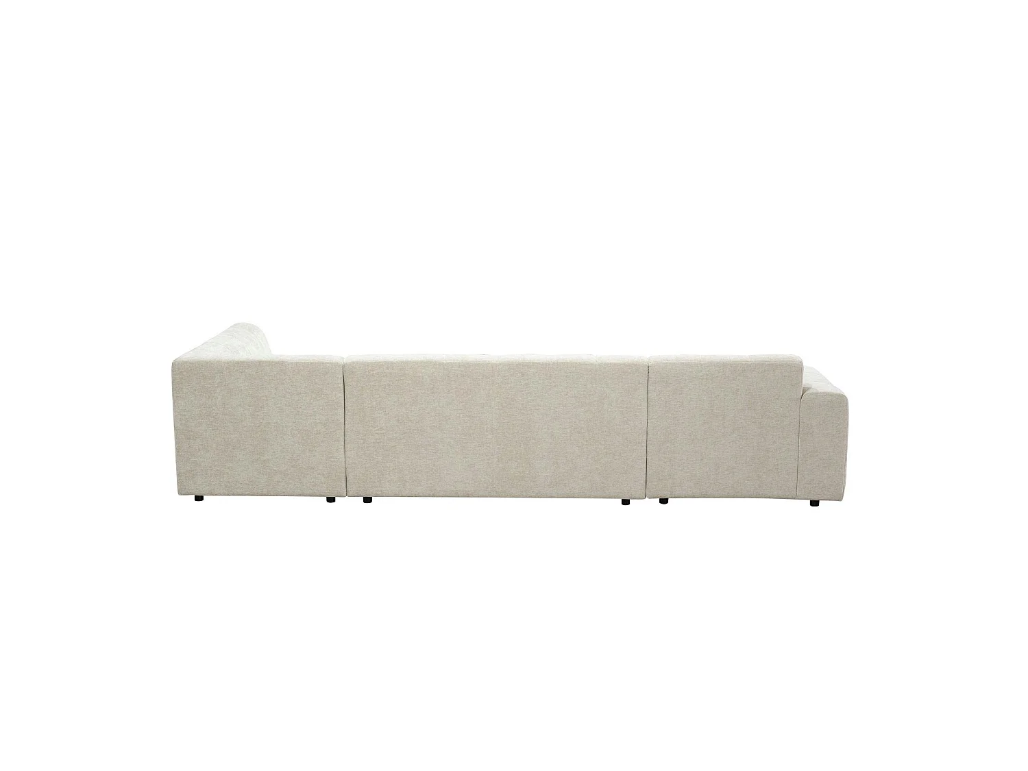 Canapé en U beige effet matelassé avec méridienne droite RIVOLI
