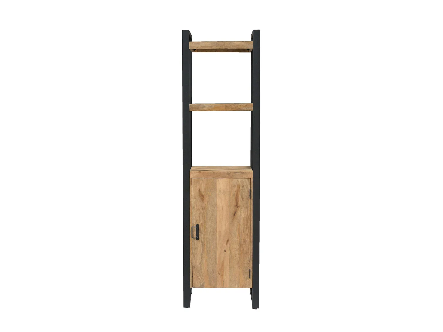Colonne salon bois métal 1 porte 2 plateaux MILORA