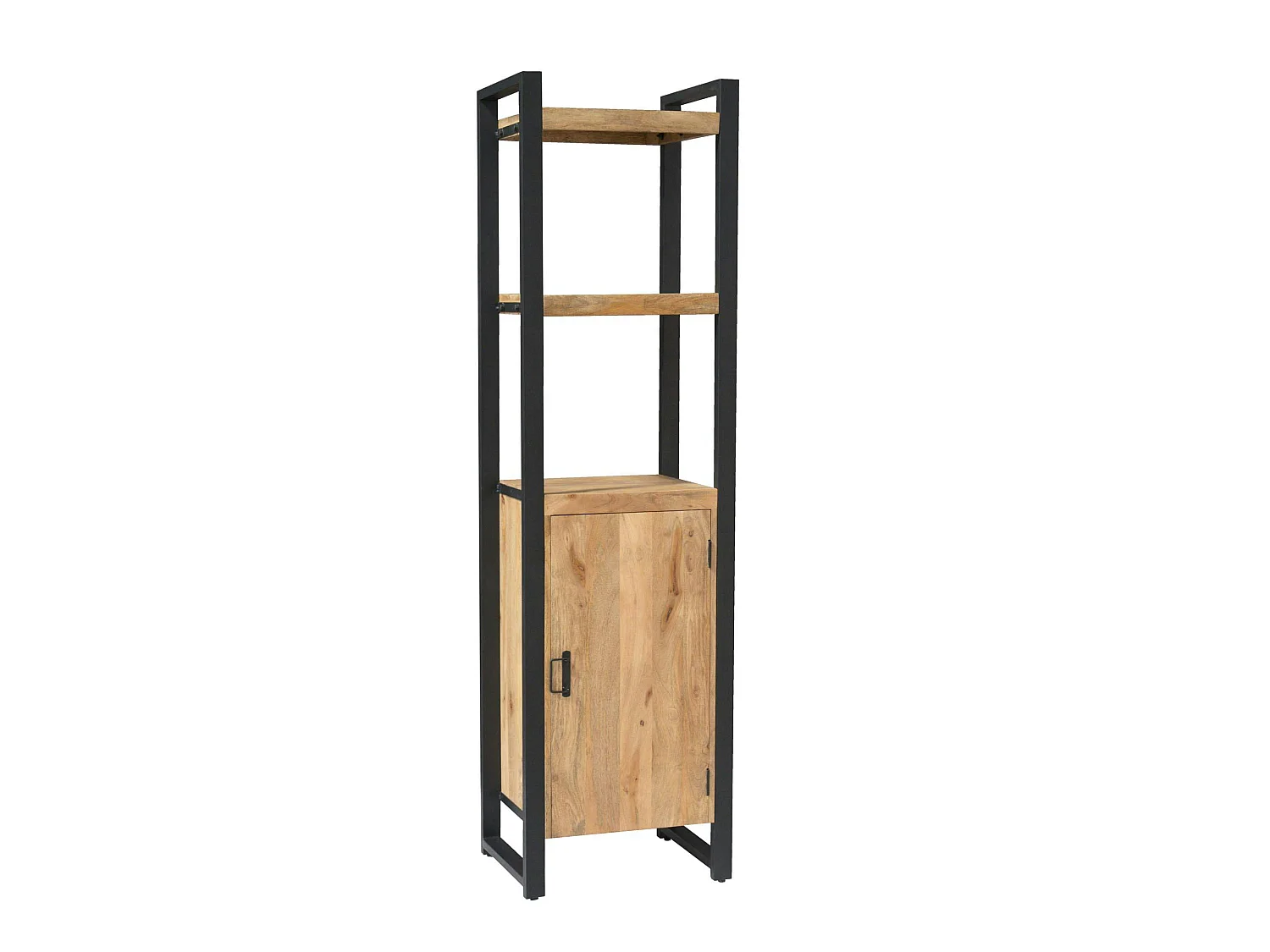 Colonne salon bois métal 1 porte 2 plateaux MILORA