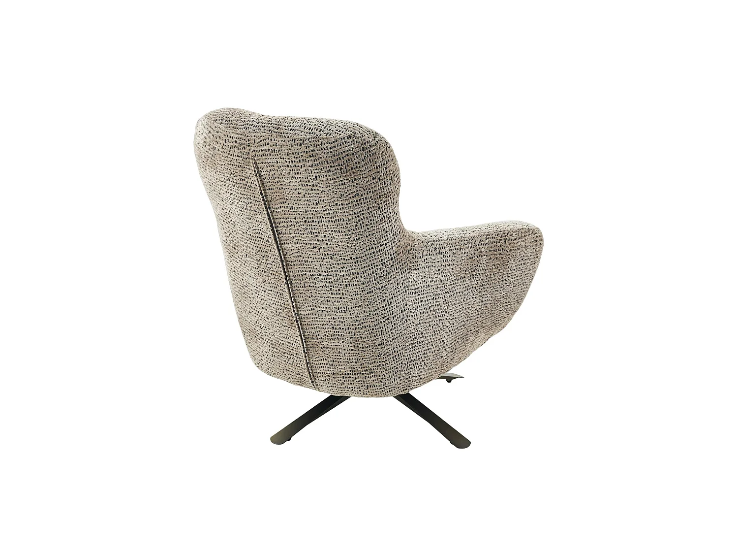 Fauteuil de salon pivotant taupe moucheté CORTINA
