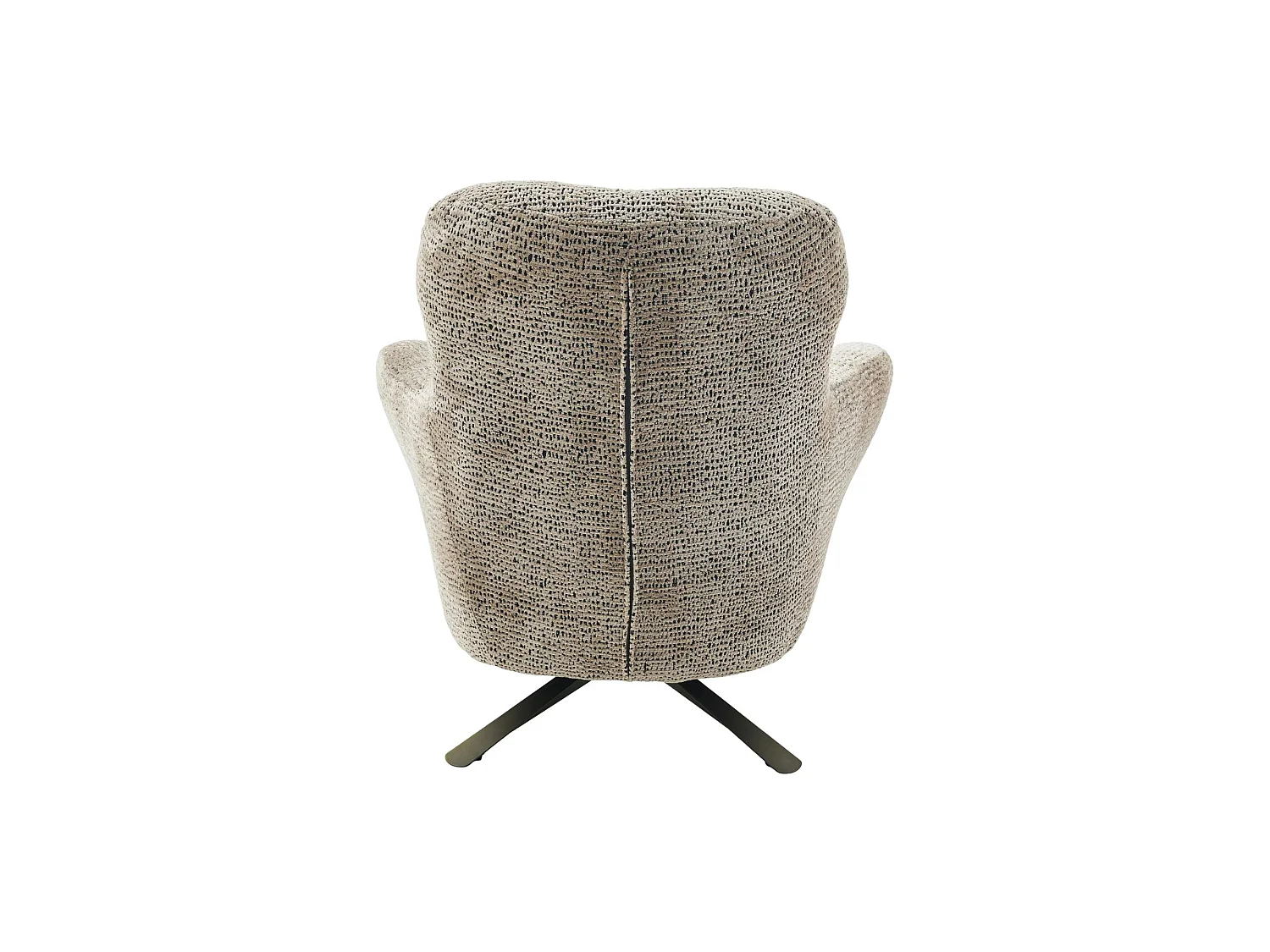 Fauteuil de salon pivotant taupe moucheté CORTINA