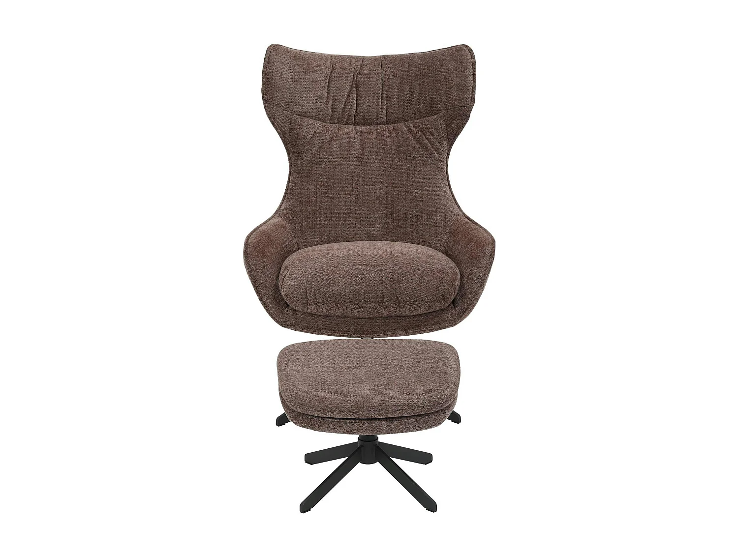 Fauteuil relax pivotant taupe avec repose-pieds CORTINA