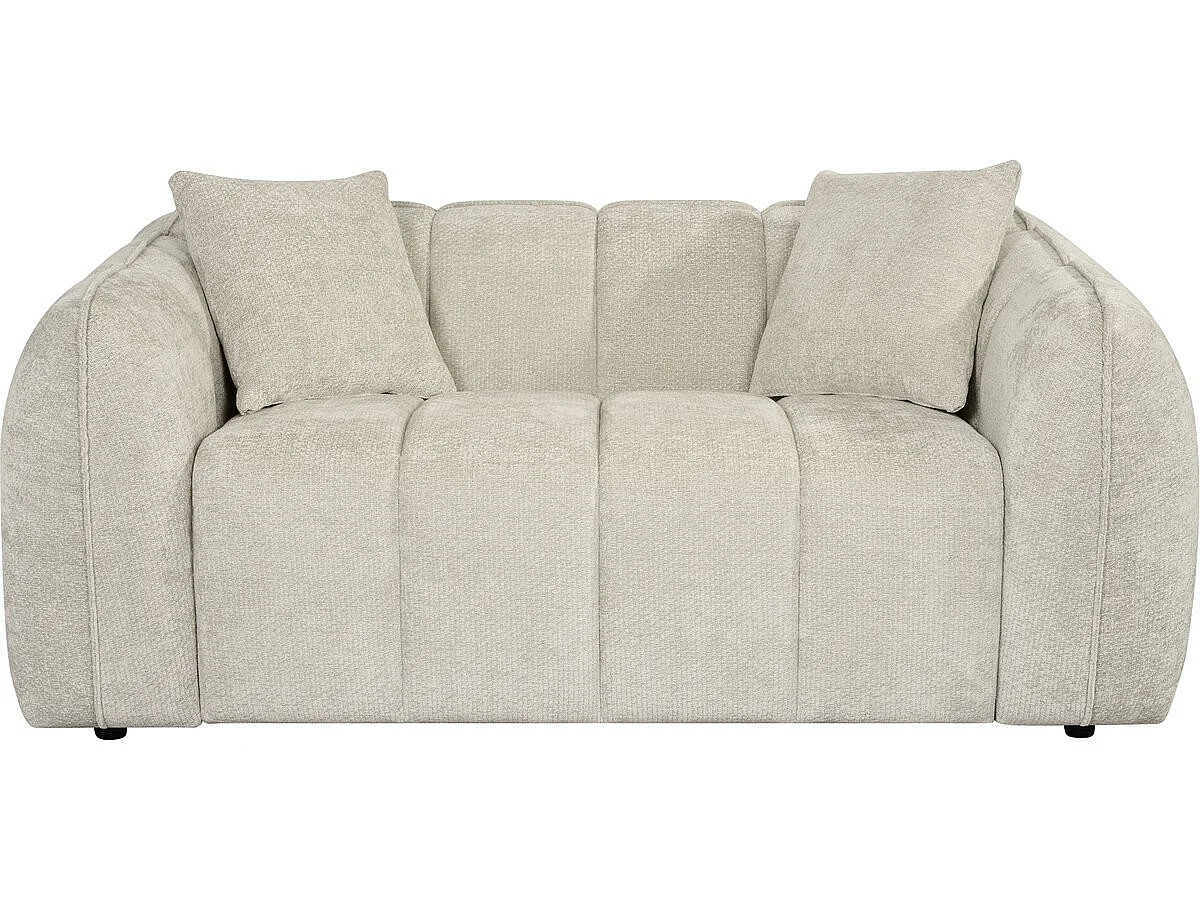 Canapé droit style bubble en tissu "Wagram" - 2 places - Beige