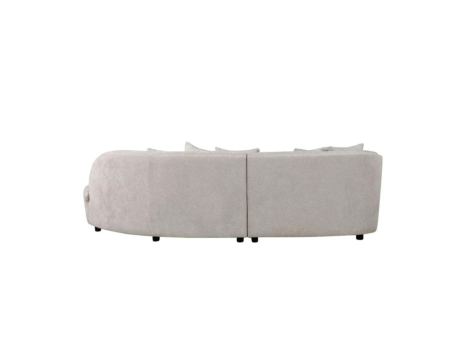 Canapé d'angle beige 3 places lignes arrondies (méridienne droite) RIVOLI
