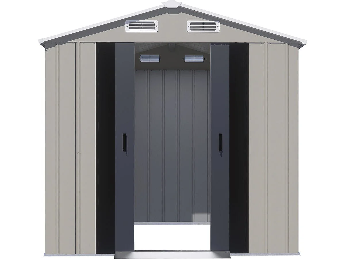 Abri de jardin en métal "Nebraska" - 4,12 m² - Gris