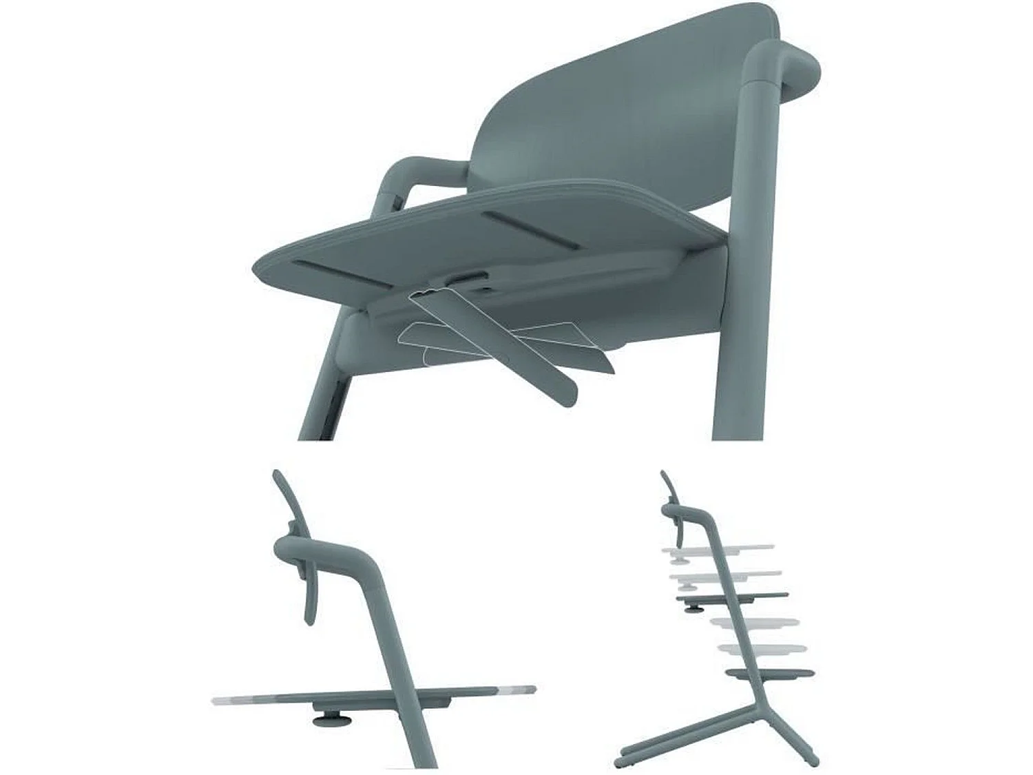 Chaise haute évolutive et réglable Lemo 2 - Stone Blue