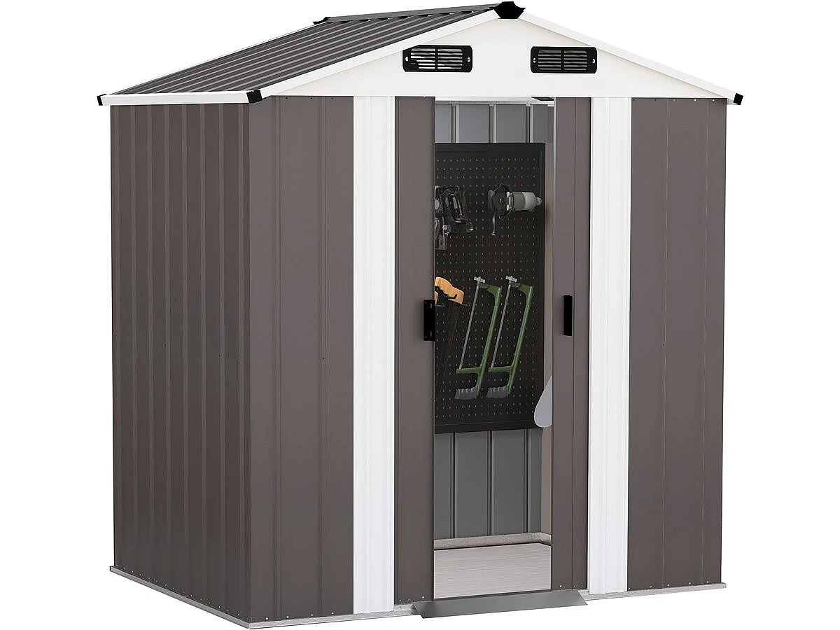 Abri de jardin métal "Dallas II" - 2,17 m² - Taupe
