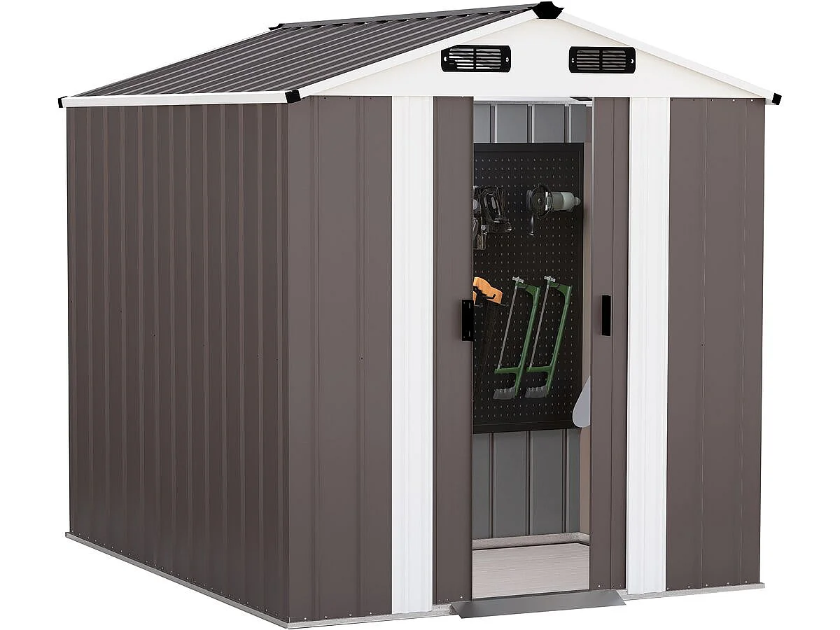 Metalen tuinhuisje "Dallas" - 4,12 m² - Taupe