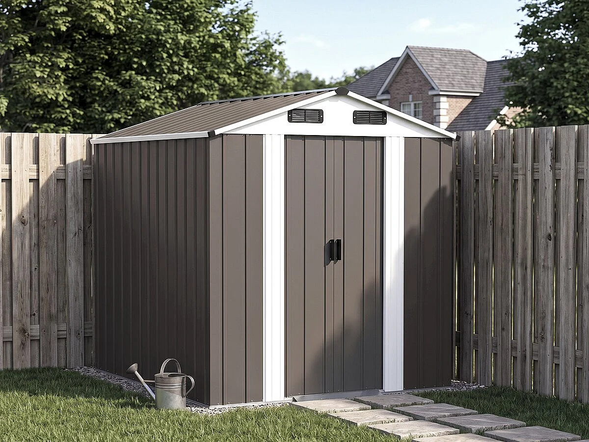 Metalen tuinhuisje "Dallas" - 4,12 m² - Taupe