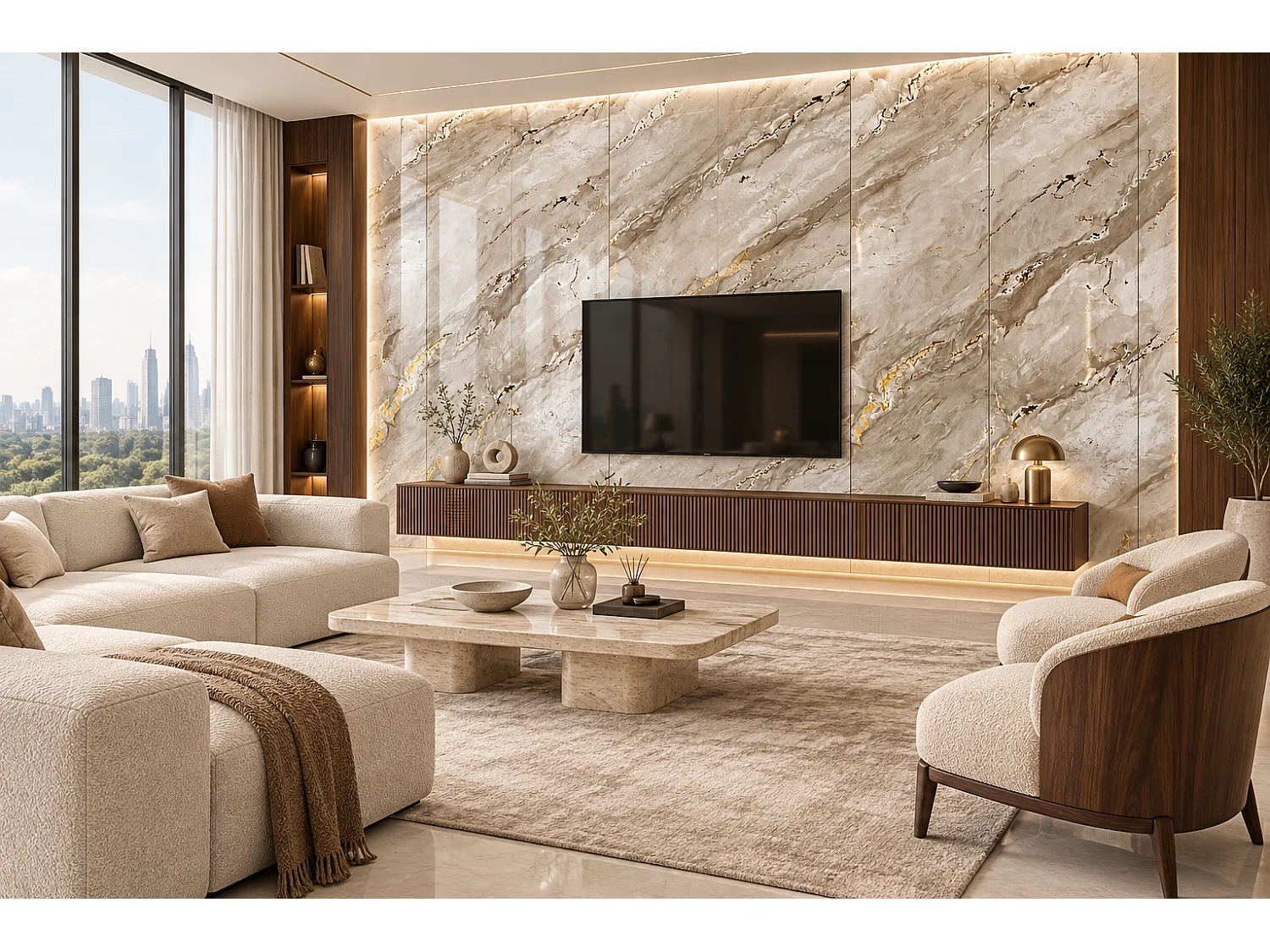 Plaque murale PVC effet marbre PS-905 Aurelia BEIGE 260 × 122 cm