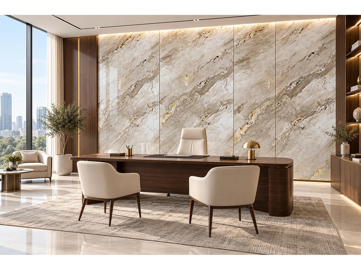 Plaque murale PVC effet marbre PS-905 Aurelia BEIGE 260 × 122 cm