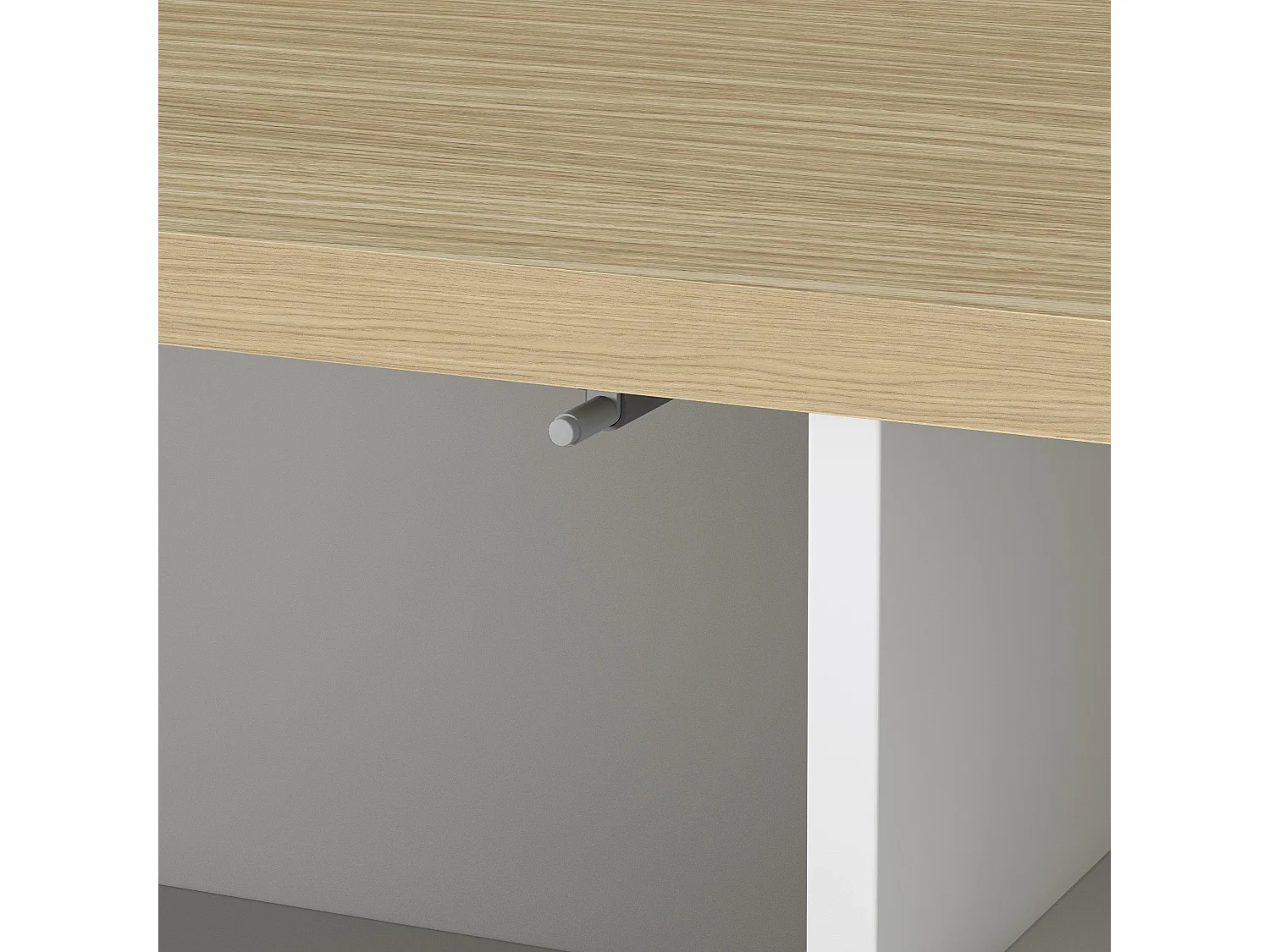 Aparador Ethos de almacenaje 4 puertas y 2 nichos blanco/roble 130x40,2x100 cm
