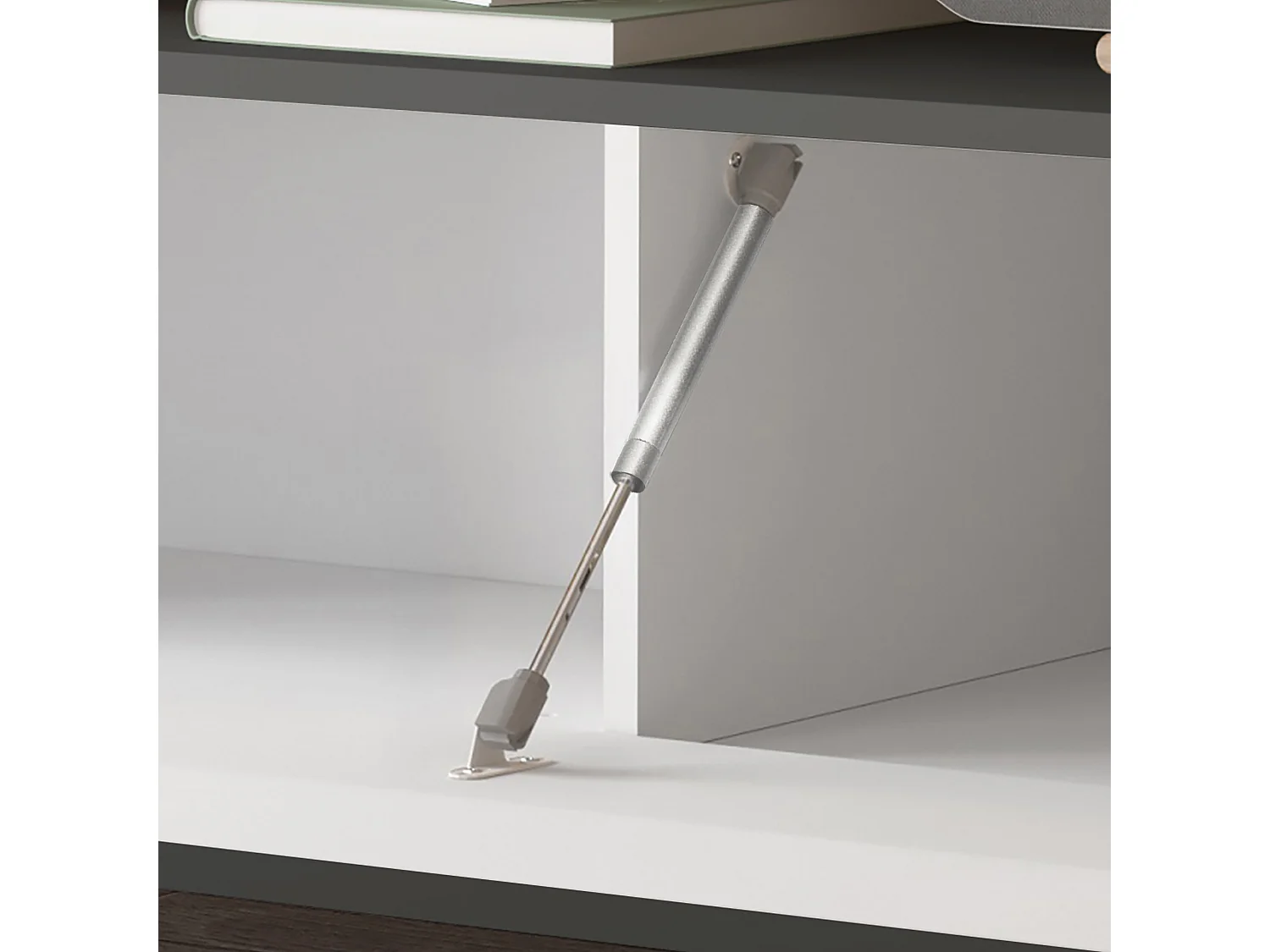 Meuble TV Ethos pour salon 3 portes et 3 niches anthracite mat/chêne foncé 210x40x50 cm