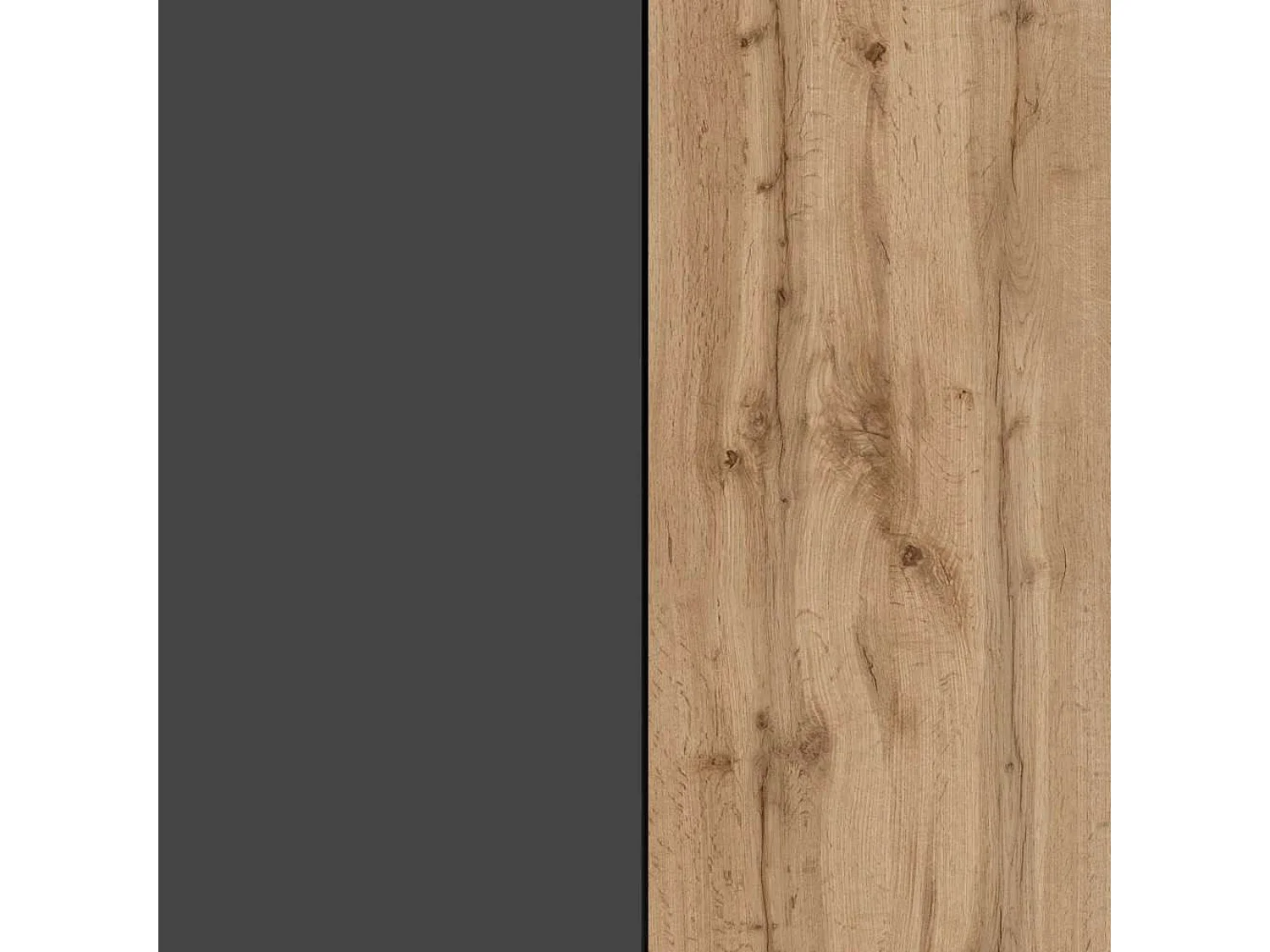 Meuble TV Ethos pour salon 3 portes et 3 niches anthracite mat/chêne foncé 210x40x50 cm