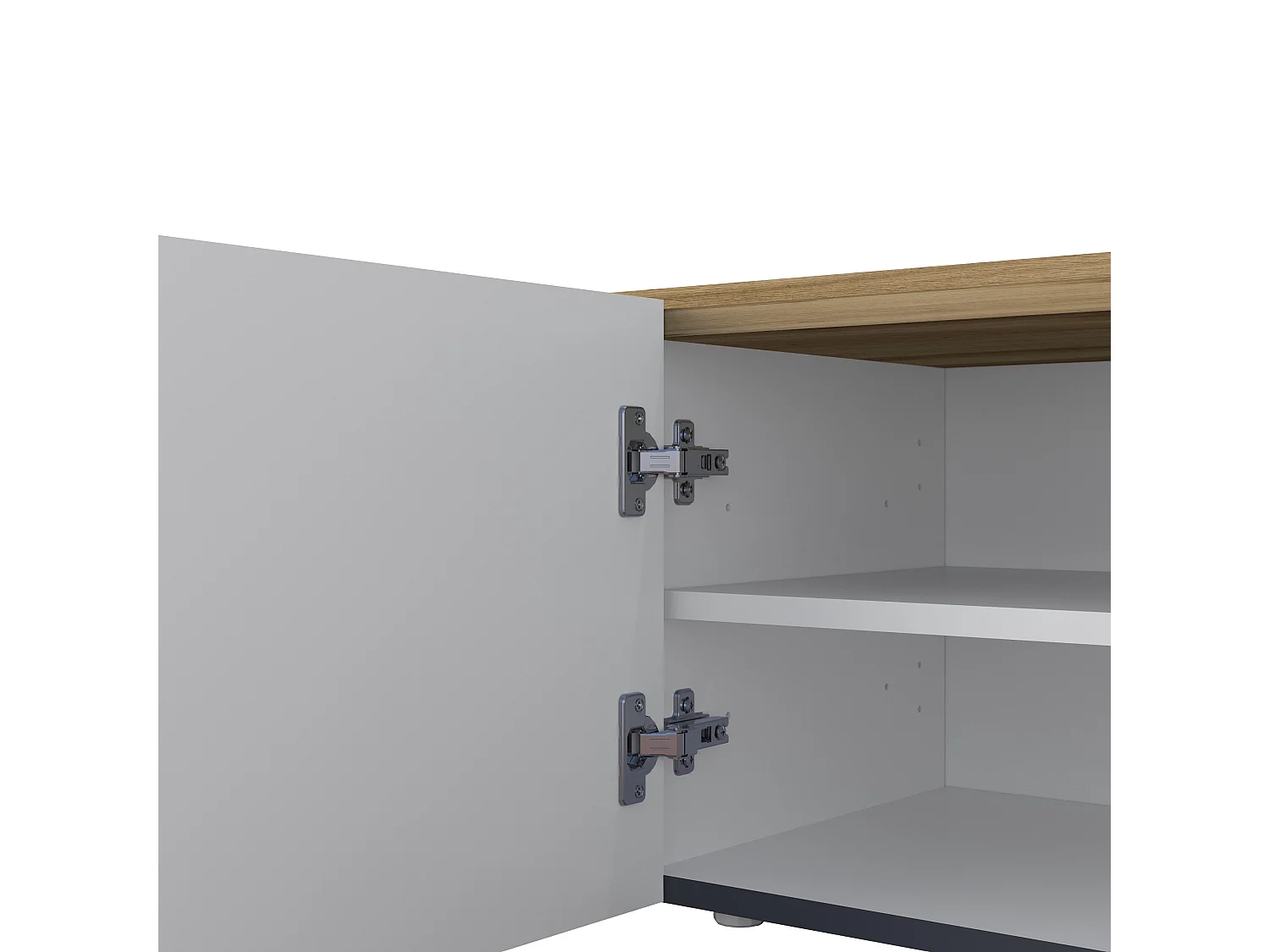Mueble de salón TV Altea con 6 puertas y 1 estante antracita/roble oscuro 220x40x40 cm